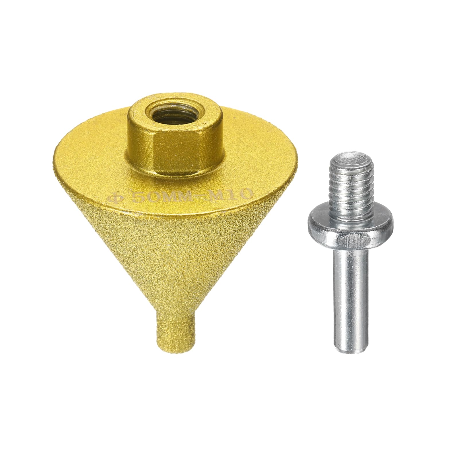 sourcing map Diamond Beveling Chamfer Bits 0-2" Dia M10 Thread Cone Tile Bit with Adapter, Countersink Drill Bit to Enlarge Holes for Porcelain Tile, Marble, Ceramic, Glass, Stones