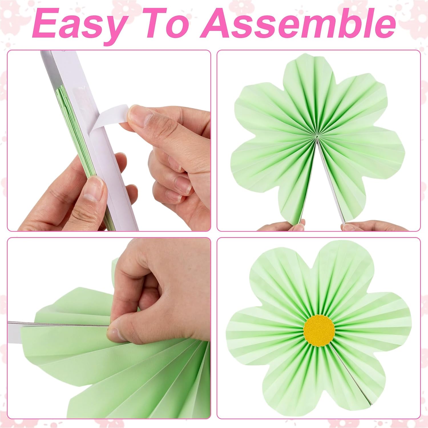 HFKPJRT 12 Pcs Paper Flowers Decorations for Wall, Pink Yellow Green Purple Orange Blue Tissue Flower, Pastle Floral Fans for Wedding Classroom Backdrop Bridal Shower Birthday Party Decoration 12"8"6"