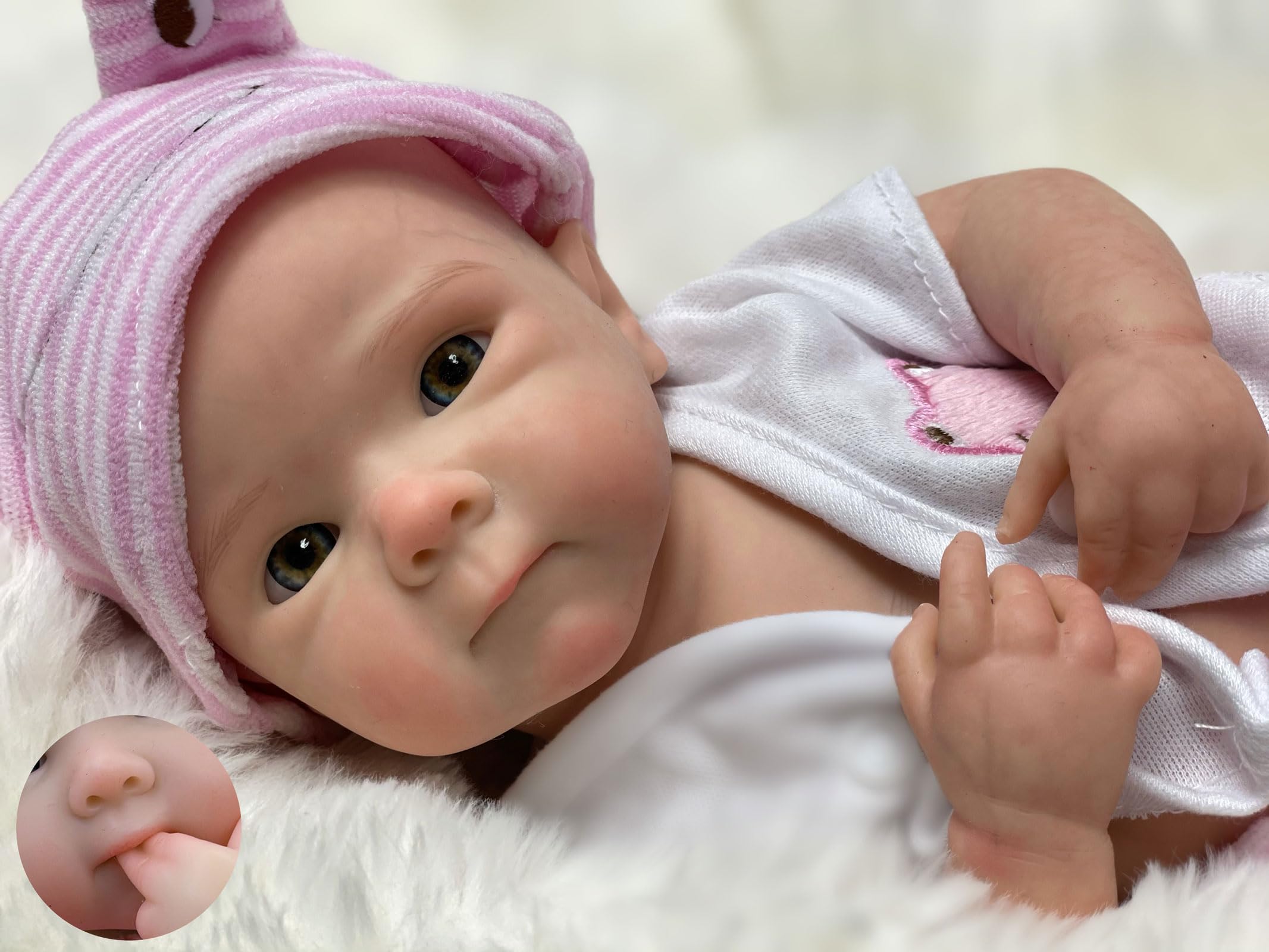 Photo 1 of Gileutay 12 inch Full Body Silicone Baby Doll Girl Lifelike Reborn Baby Dolls Realistic Newborn Dolls that Look Like Real Life Babies