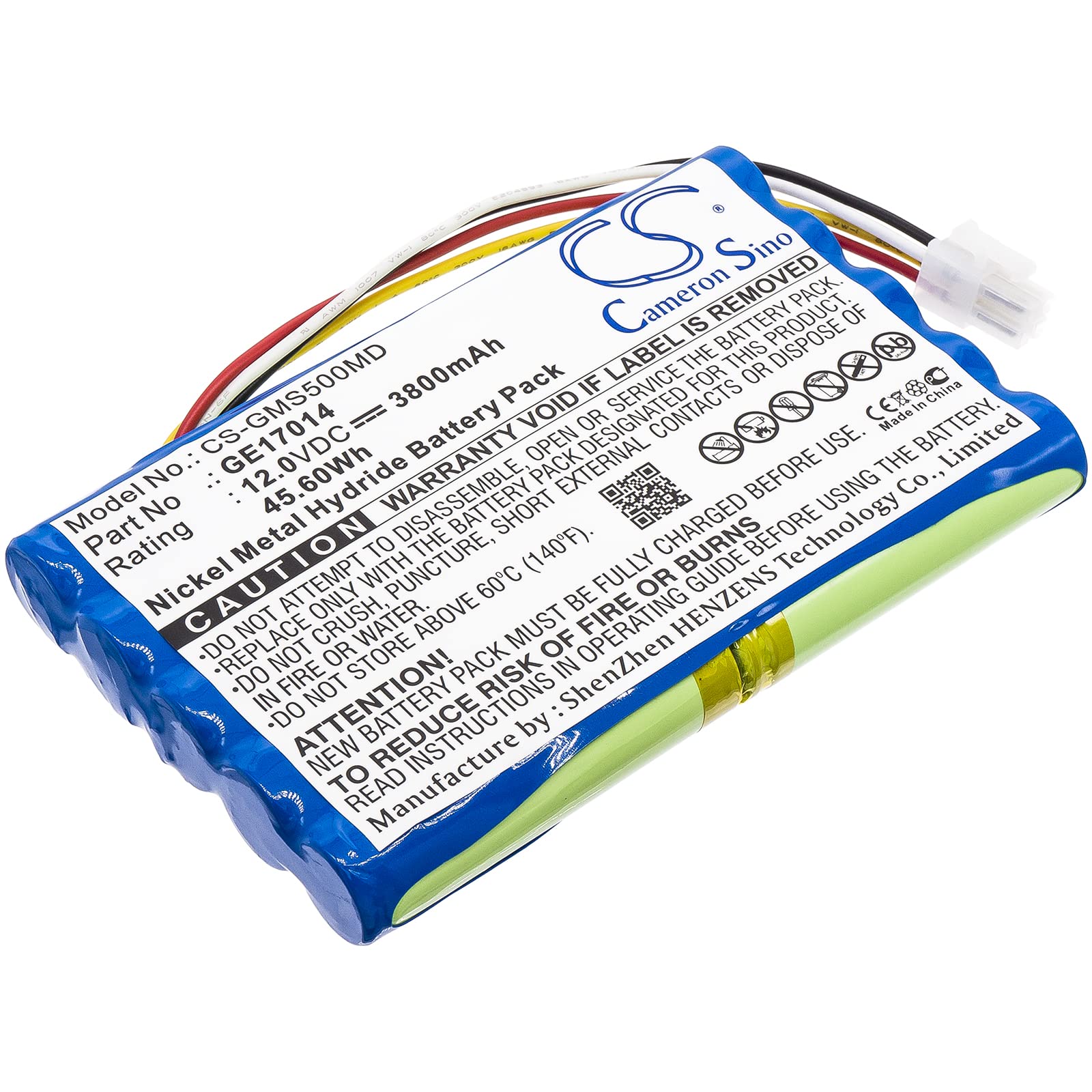 TECHTEK Batteria 3800mAh compatibile con [GE] Datex-Ohmeda S/5, Datex-Ohmeda S/5 PATIENT MONITOR, S/5CAM, S5, S5 PATIENT MONITOR, S5CAM, per [Datex Ohmeda] Patient Monitor sostituisce 10HR4/3AU, 1701