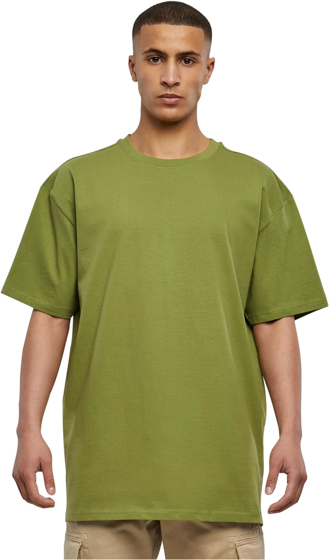 Men's Heavy Oversized Tee Wide Cut, Long Tee, Short Sleeves Shirt with Crew Neck, 100% Jersey Cotton (pack of 1)