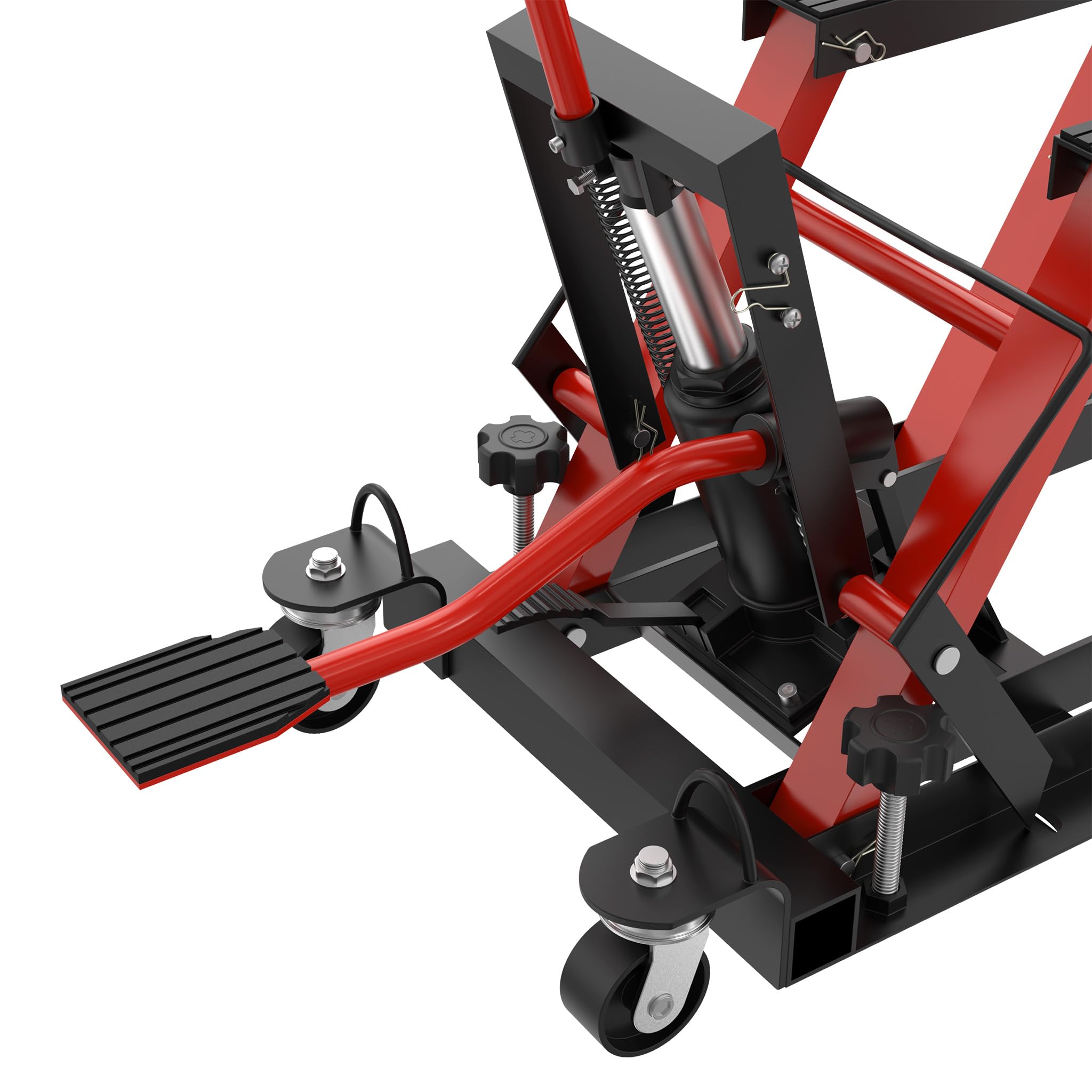 ACXIN Hydrauliczny podnośnik motocyklowy, platforma do podnoszenia ciężaru do 680 kg, z regulacją wysokości, stojak montażowy do konserwacji motocykli, quadów, garażu i obszarów zewnętrznych