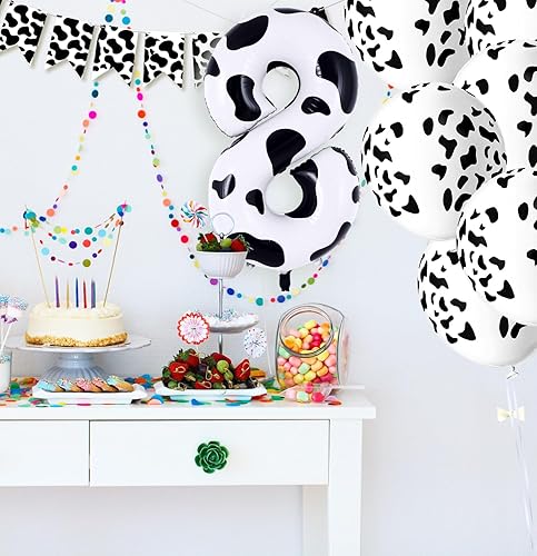 Miniatura 6 de Globo de número 8 de 40 pulgadas de aluminio Mylar con el número 8, globo con estampado de vaca para cumpleaños de 8 años, baby shower, suministros