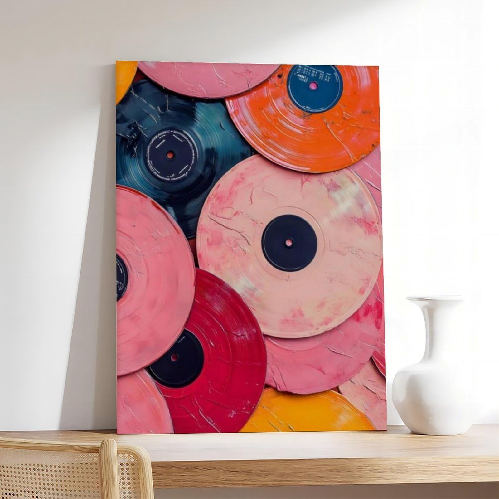 QIOTBVV Poster musicale retrò (2) su tela, decorazione per camera da letto, ufficio, stanza, regalo, 40,6 cm L x 61 cm W