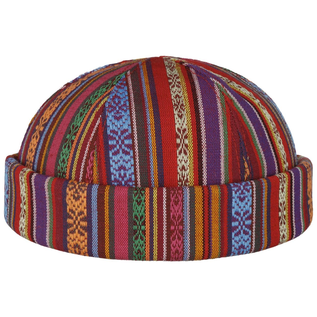 Lierys Fresh Stripes Dockercap Handmade Multicolor Cotton Viscose Summer Cap Made in Italy Men Summer red M (56-57 cm)