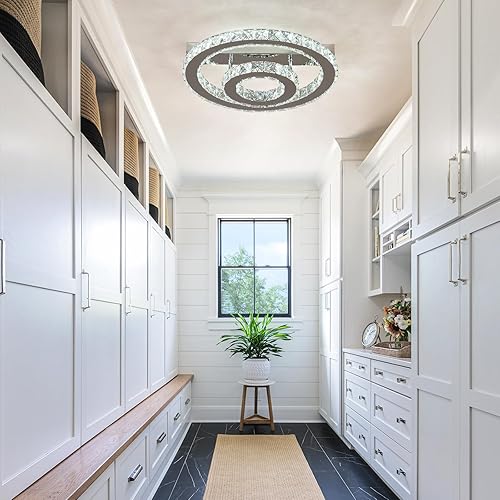 Miniatura 25 de Moderno candelabro de cristal LED, iluminación empotrada, lámpara colgante con control remoto para sala de estar, comedor, dormitorio, isla