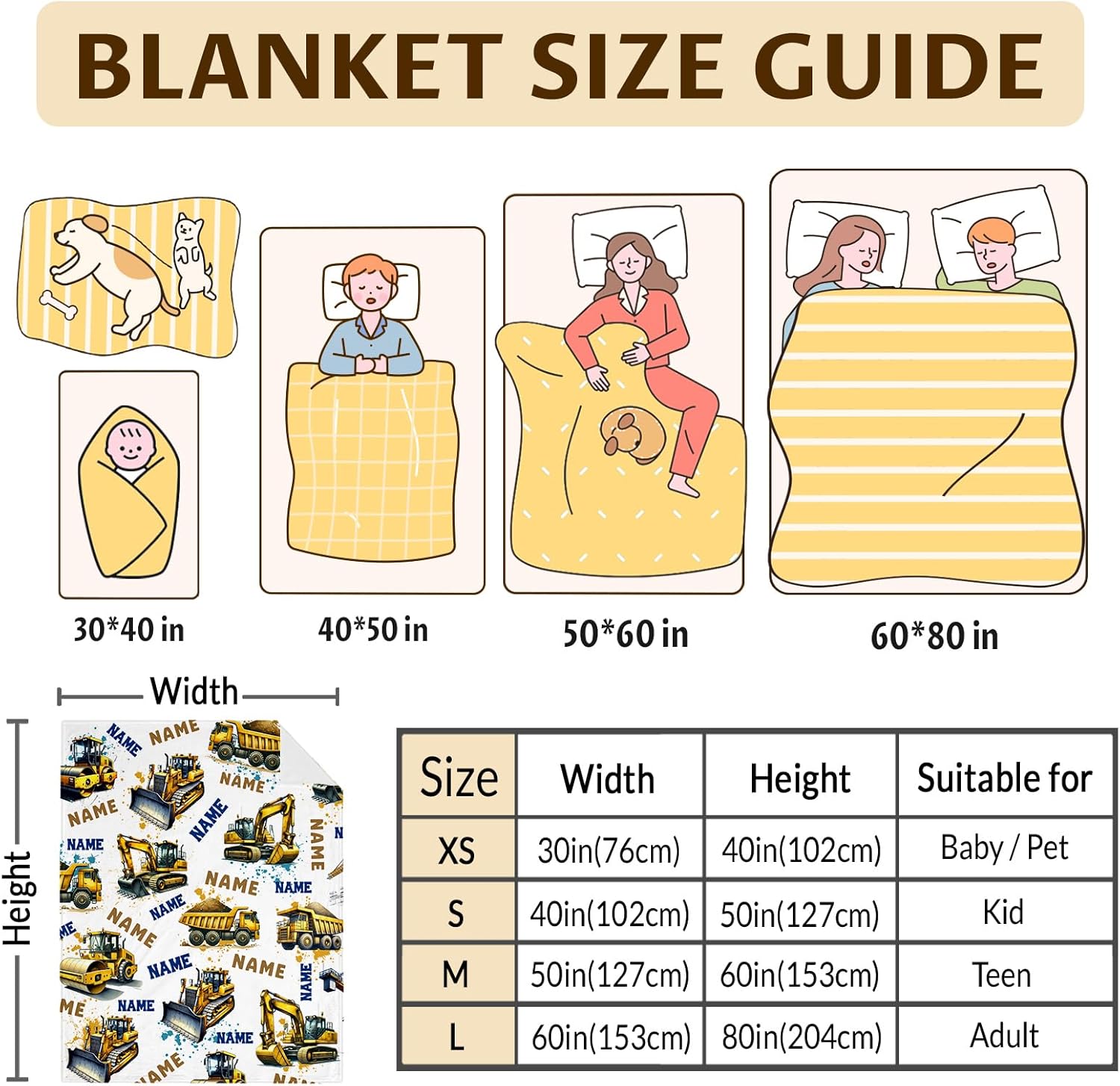 Boys Blankets for Kids Teens Toddlers, Personalized 60x50 Inches Cozy Plush Fluffy Excavator Throws for Christmas Decor, Custom Excavator Gifts for Bed Couch Home Club All Seasons