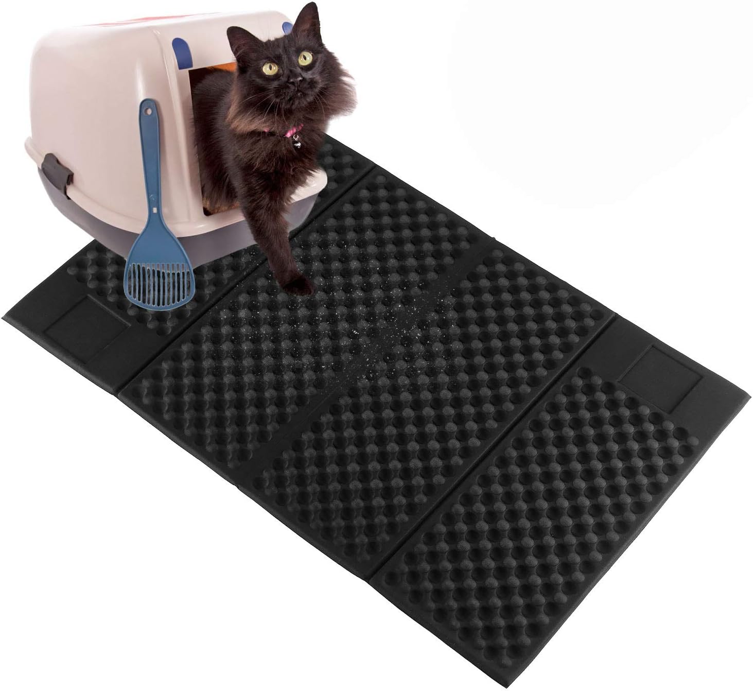 かわいい 猫 底ノン スリップ 二層 砂 マット 折りたたみ かわいい 猫 底ノン スリップ 二層 砂 マット 折りたたみ