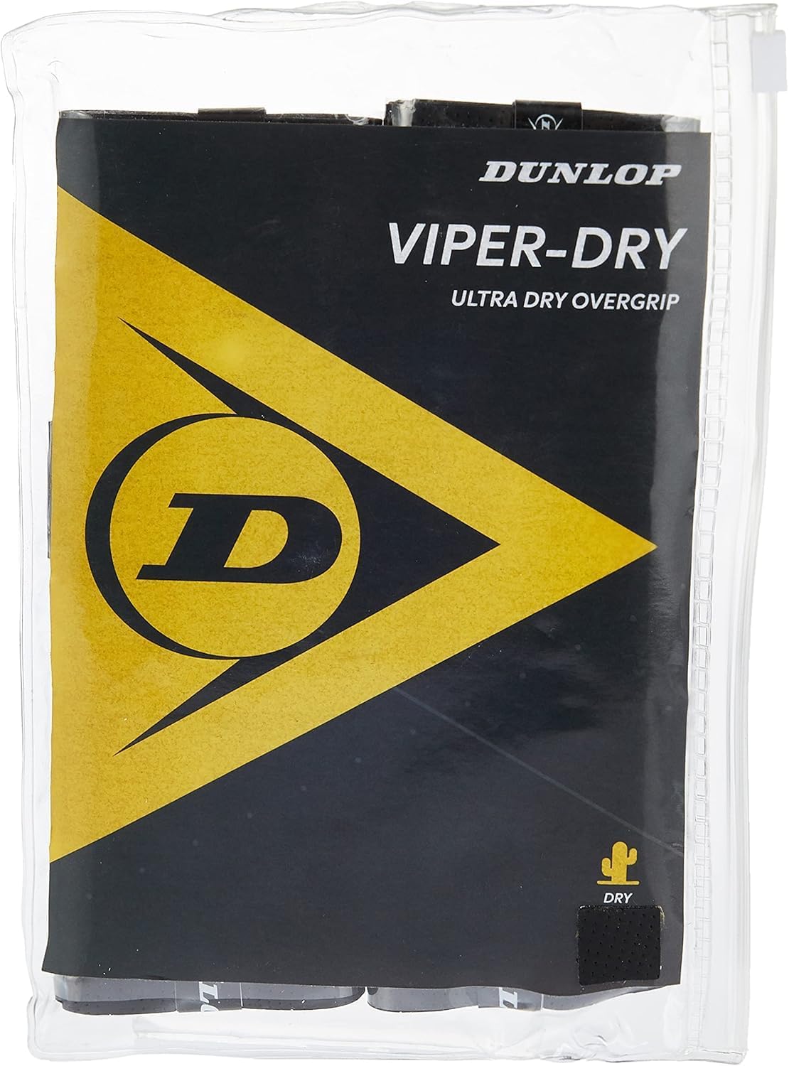 Dunlop Sports Viper-Dry Tennis/Squash/Badminton/Padel OVERGRIP (3-Pack, 12-Pack, 30-Pack Roll) (Black & White Colors) (Ultra Dry and Durable Grip for Ultimate Control)