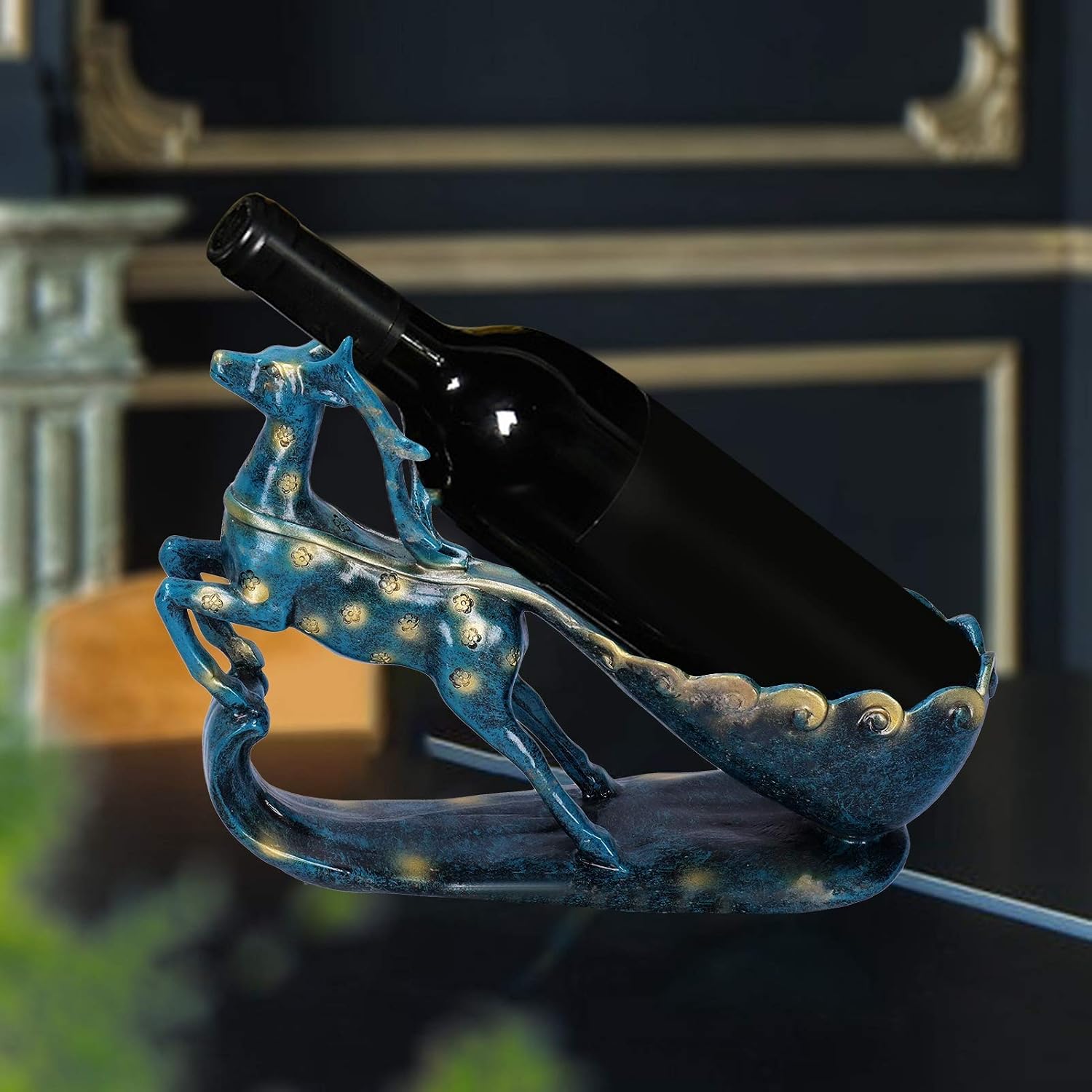 Wine Rack Ornament Holder | Synthetic Material Figurine for Home/Office/Cafe Decor | Handcrafted Wine Bottle Holder & Artware Present