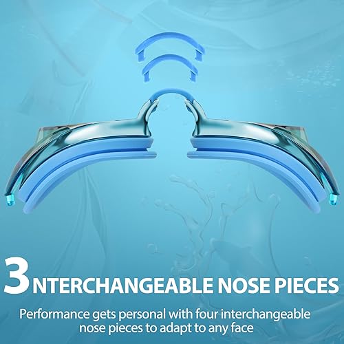 Miniatura 9 de Gafas de natación para adultos, hombres, mujeres y jóvenes, con correa elástica, gafas de natación sin tirones de pelo espejolentes transparentes