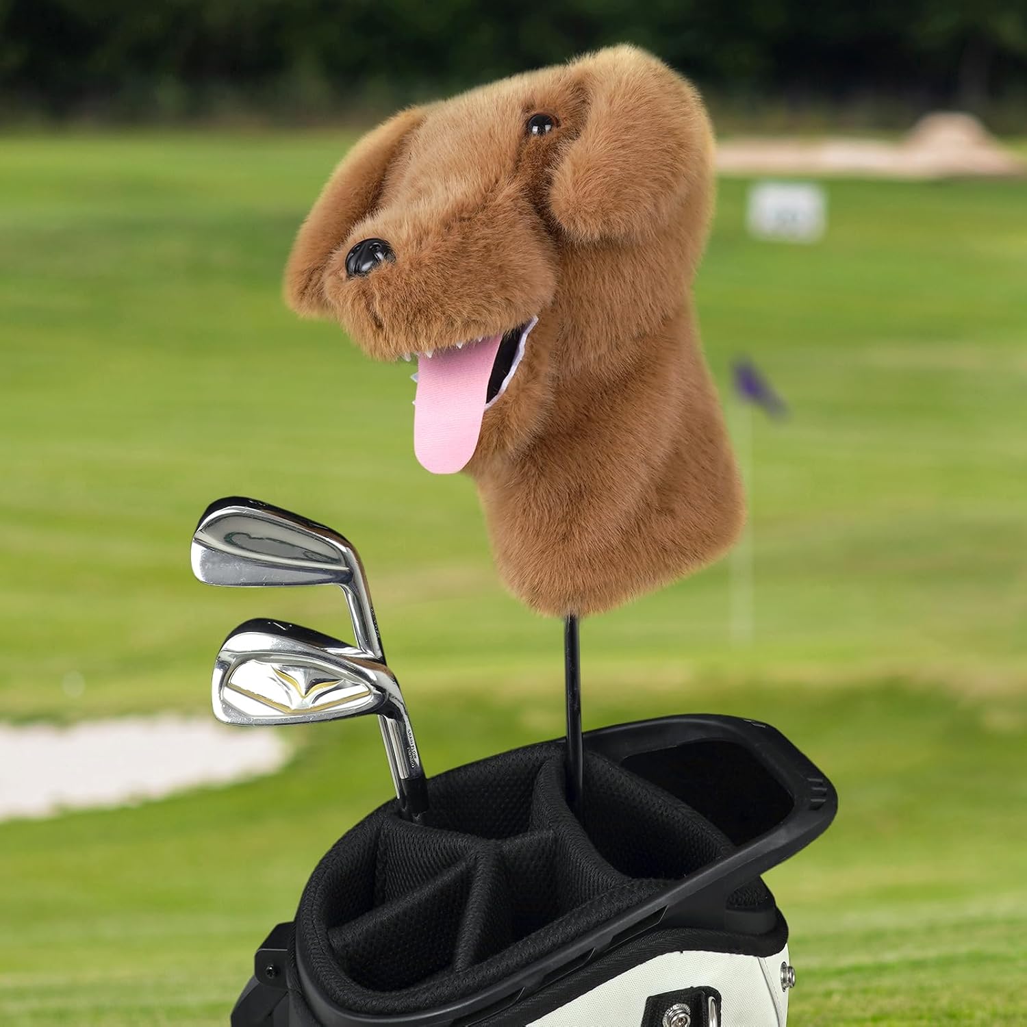 Craftsman Golf Golden Retriever Yorkshire Terrier Bernese Mountain Dog Border Collie Poodle Soft Cute Soft Plush Animal Driver Wood Headcover Head Cover Travel Protector Gifts for Men Women