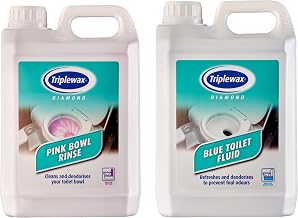 Triplewax Portable Toilet Fluid Twin Pack 2.5L – Blue Waste Tank Chemical & Pink Bowl Rinse Odour Control, Fresh Fragrance for Caravan, Motorhome, Camping & Boats
