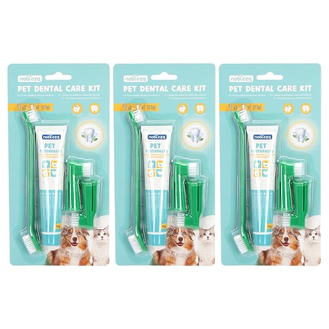 Nobleza - Set Higiene Dental para Perros, para la Limpieza y el Cuidado Dental, Previene la Placa y sarro…