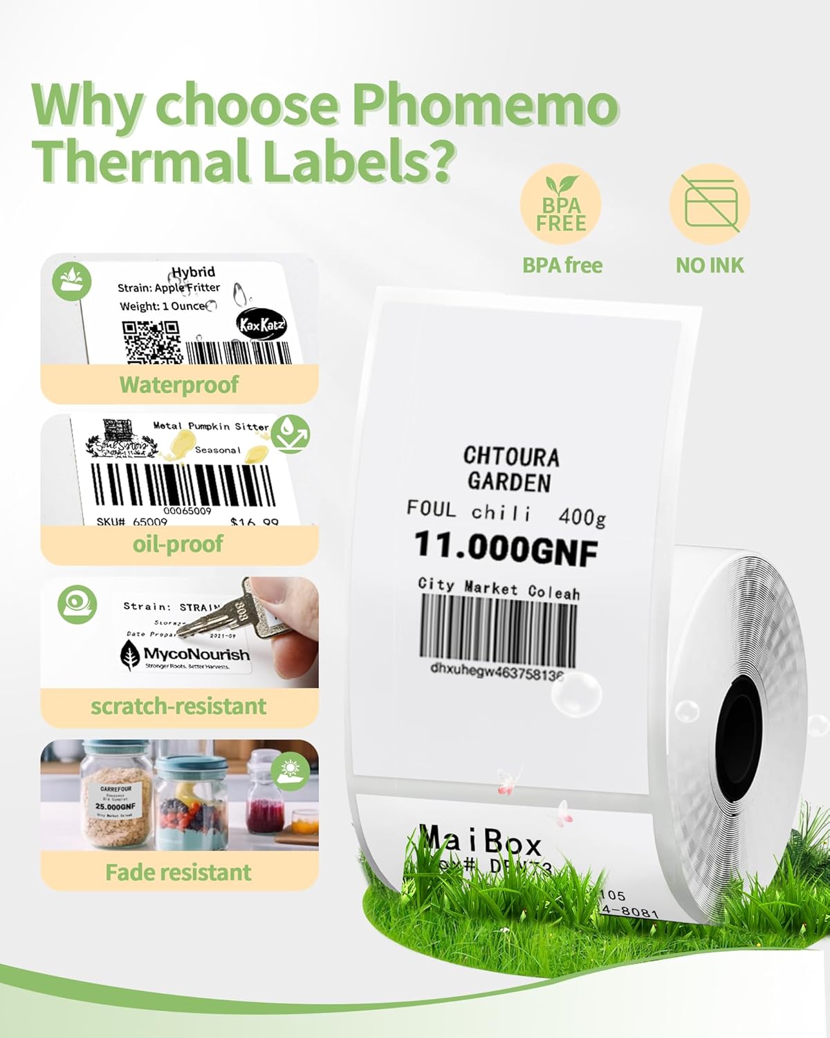 Itari Etiquetas Adhesivas Téricas Cuadradas De 2 Pulgadas, Etiquetas Téricas Directas