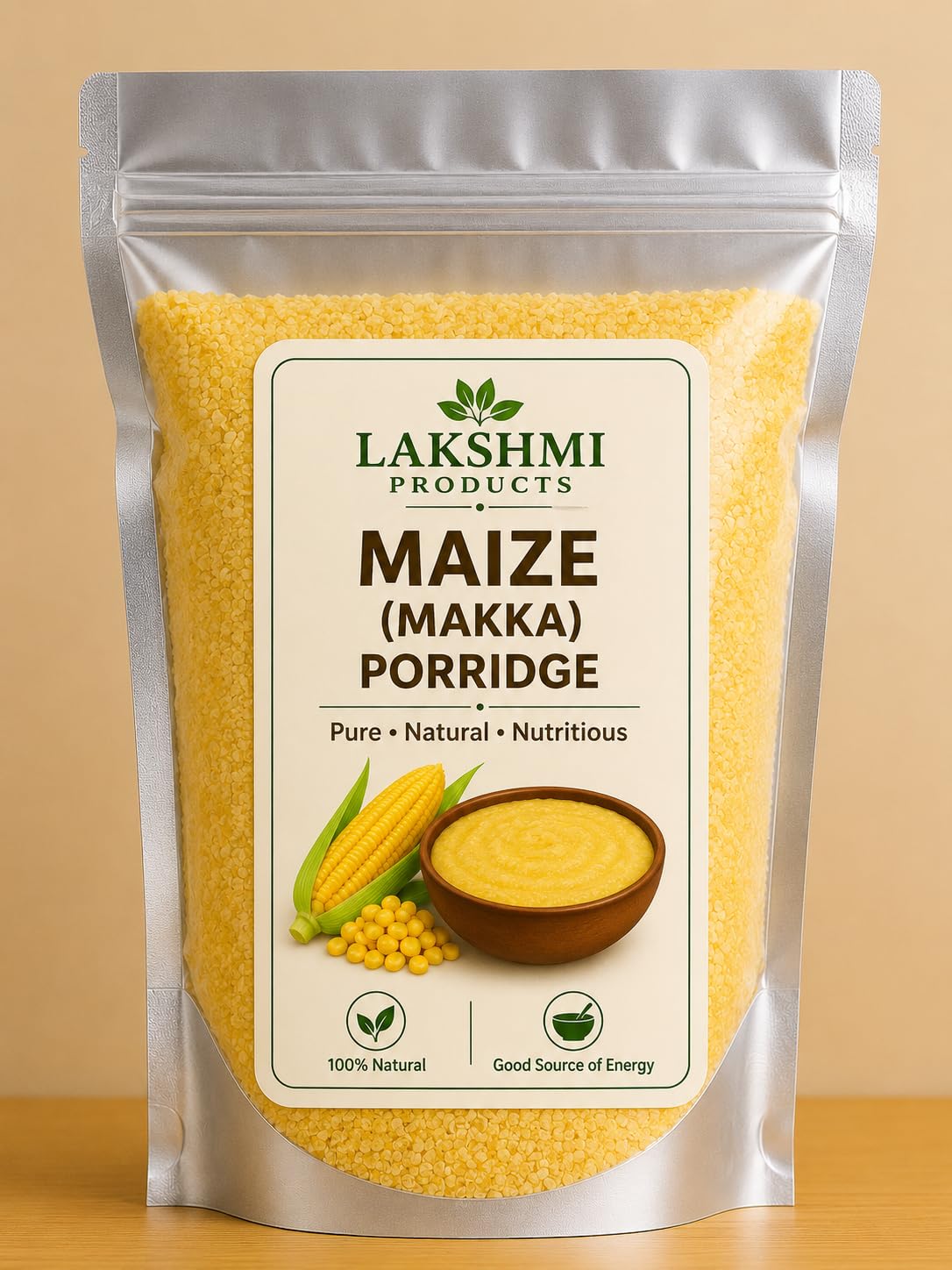 LAKSHMI Maize/Makka Grit, Khichadee Daliya, Porridge, High Protein Corn Porridge, Chemical-free Double Sortex Clean 1 Kg-picture-13