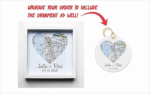 Miniatura 2 de Heart Map Framed Art Map Heart Wedding Gifts for Couples Unique Wedding Gift Wedding Present Wedding Gift Ideas