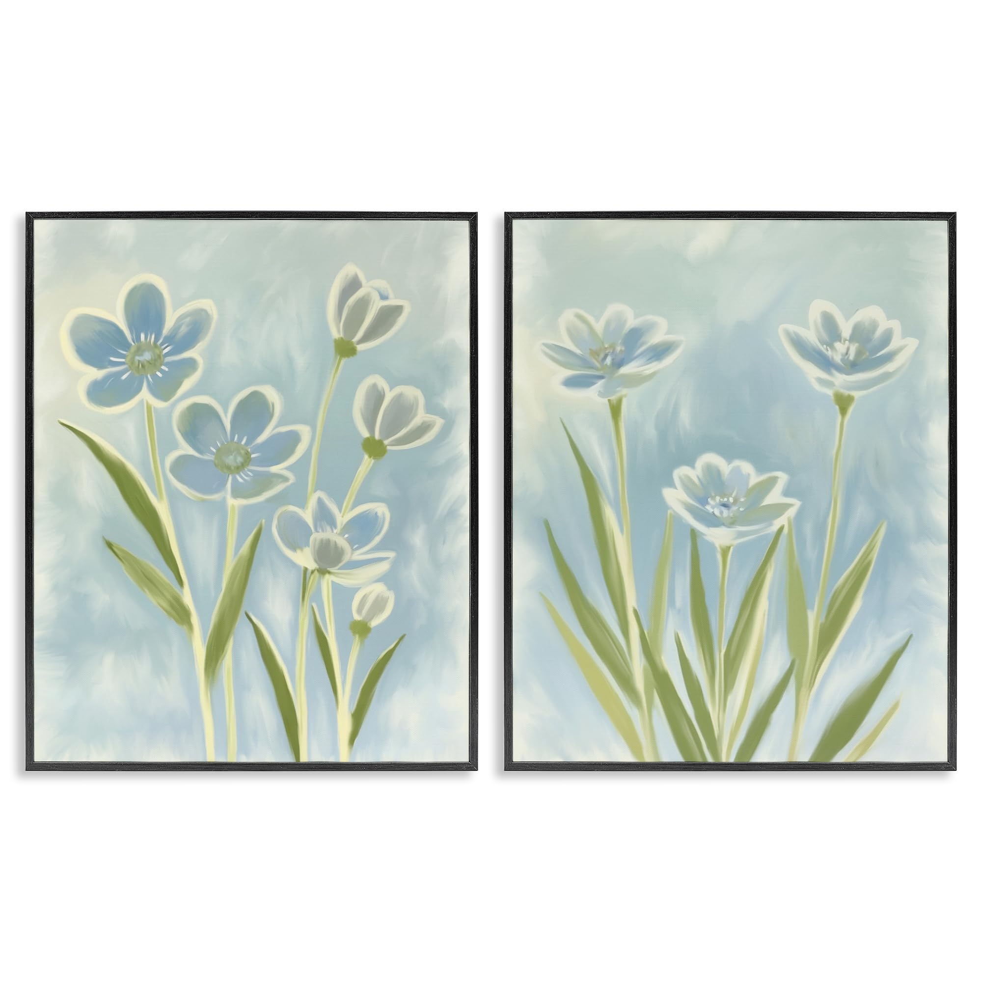 Stupell Industries Contoured Blue Petals 'Contoured Blue Petals'| 2Pc Framed Giclee Art Set 2