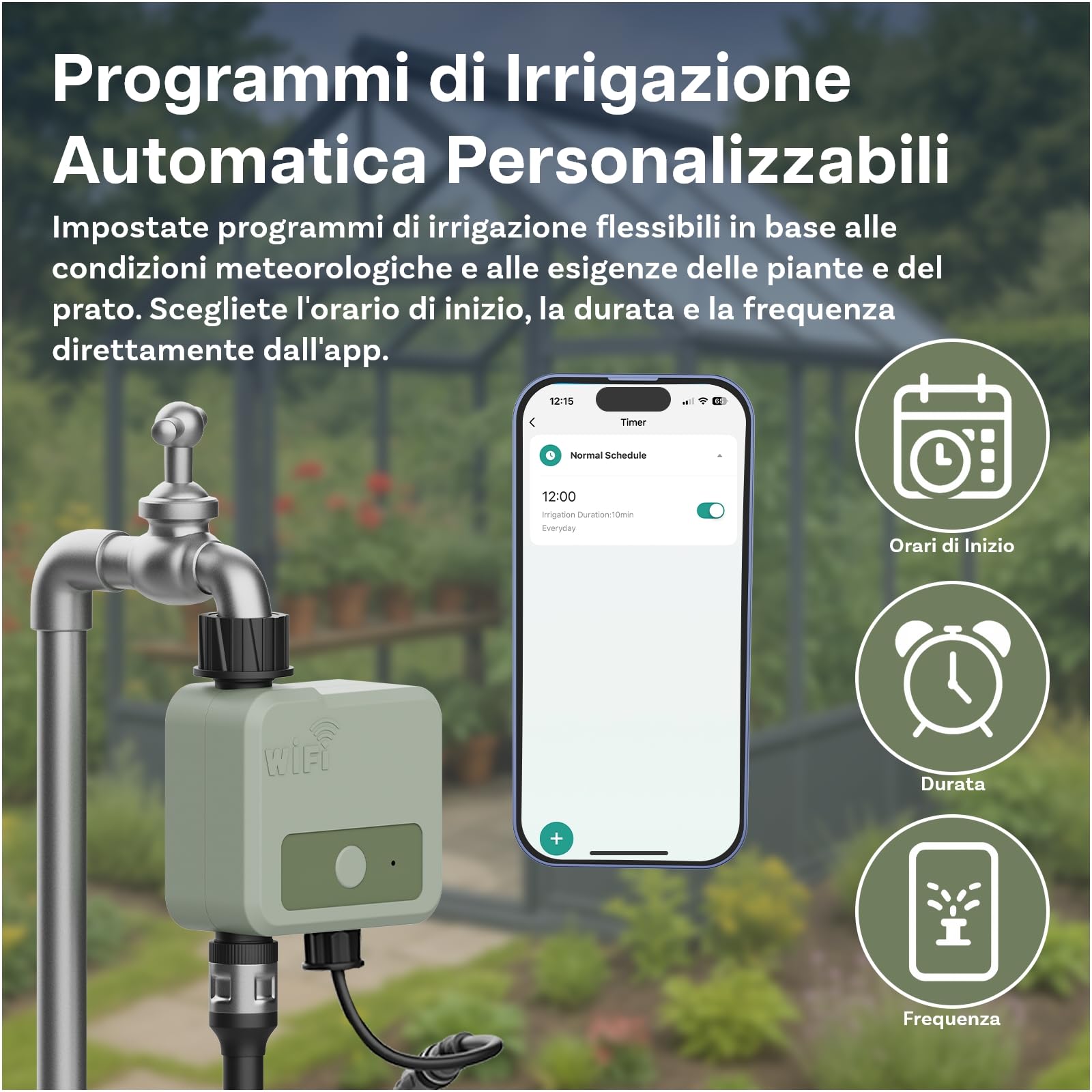 Timer Irrigazione WiFi Smart di MMOBIEL – Programmatore per Irrigazione Alimentato da Solare & USB - 30m Raggio Wireless, Programmazione Automatica, Resistente alle Intemperie - Facile Installazione