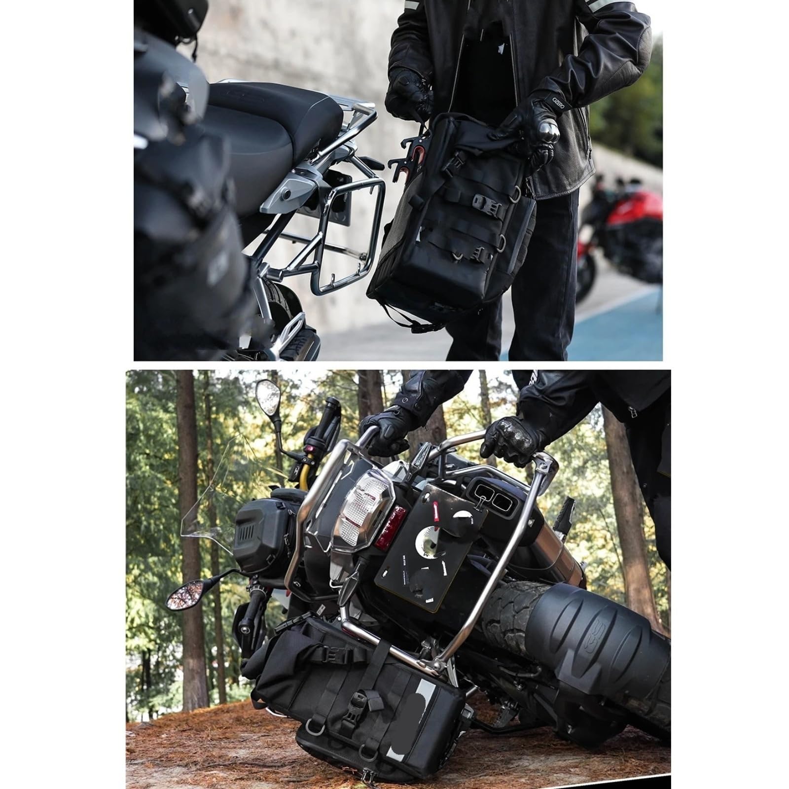 Seitentasche, 25 L, Würfel, Anti-Fall, Schnellverschluss, Motorrad-Sattelbox, REIT- Und Reisegepäcktasche GepäCktasche FüR Motorrad
