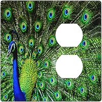 Vista 17 de Cubierta decorativa para toma de corriente de pavo real, cubierta de salida de 1 banda, cubierta de placa de interruptor de luz, placas