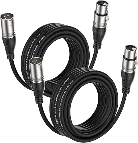 Miniatura 53 de EBXYA Cable XLR de 1.5 pies, paquete de 6 unidades, cable de micrófono equilibrado premium con cable XLR de 3 pines macho a hembra, color negro