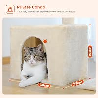 PAWZ Road macskavár 73 cm macskaház függőággyal és sisáloszloppal bézs 6