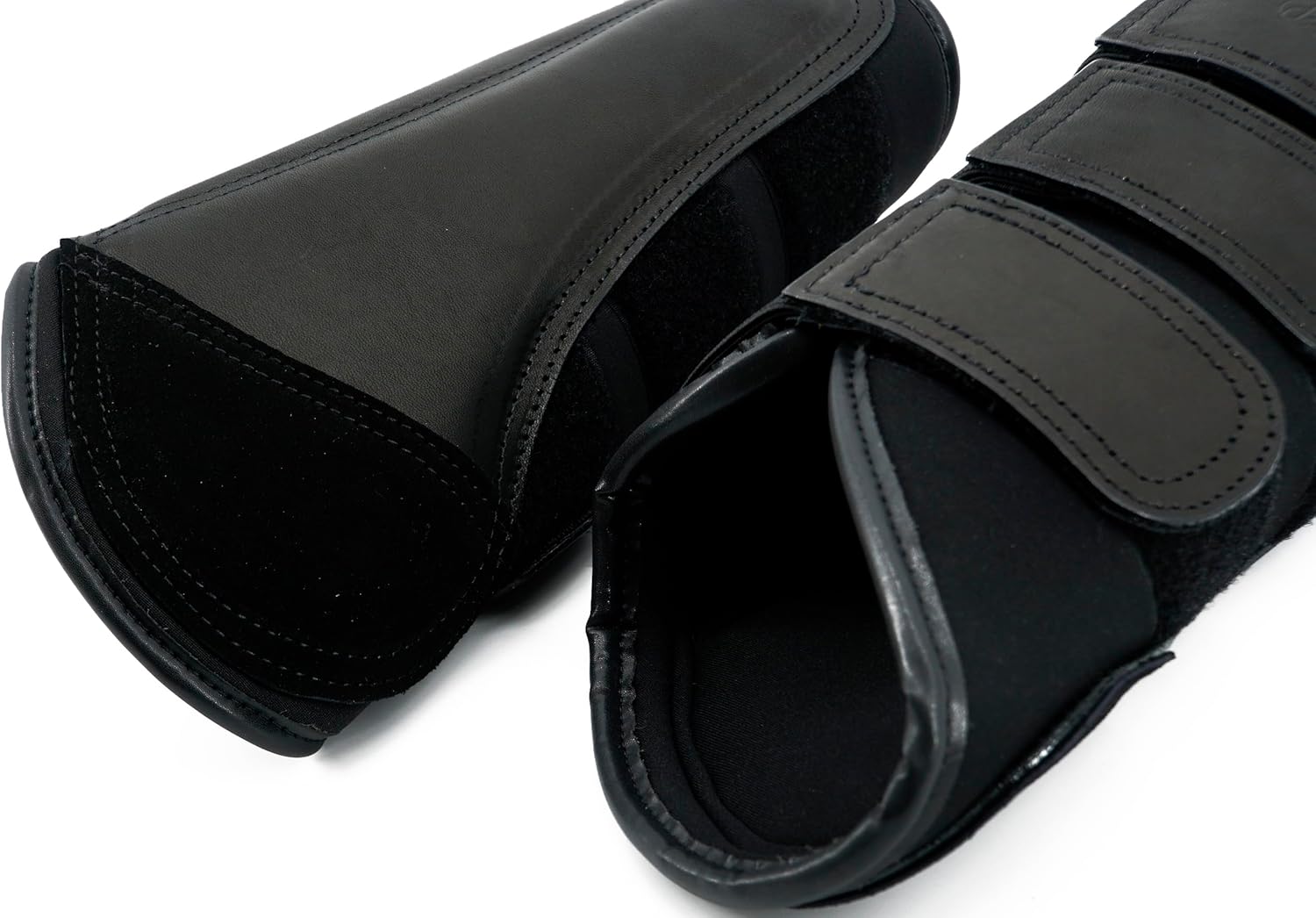 Jeereal Brushing Horse Boots Equine Boots | Protective Gear and Training Equipment | Neoprene,Waterproof Cloth and Genuine Leather Made of (Black, Pony (Small))
