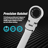 Vista 3 de DURATECH Llave de trinquete extralarga de cabeza flexible 8 * 9 mm, métrica, acero CR-V