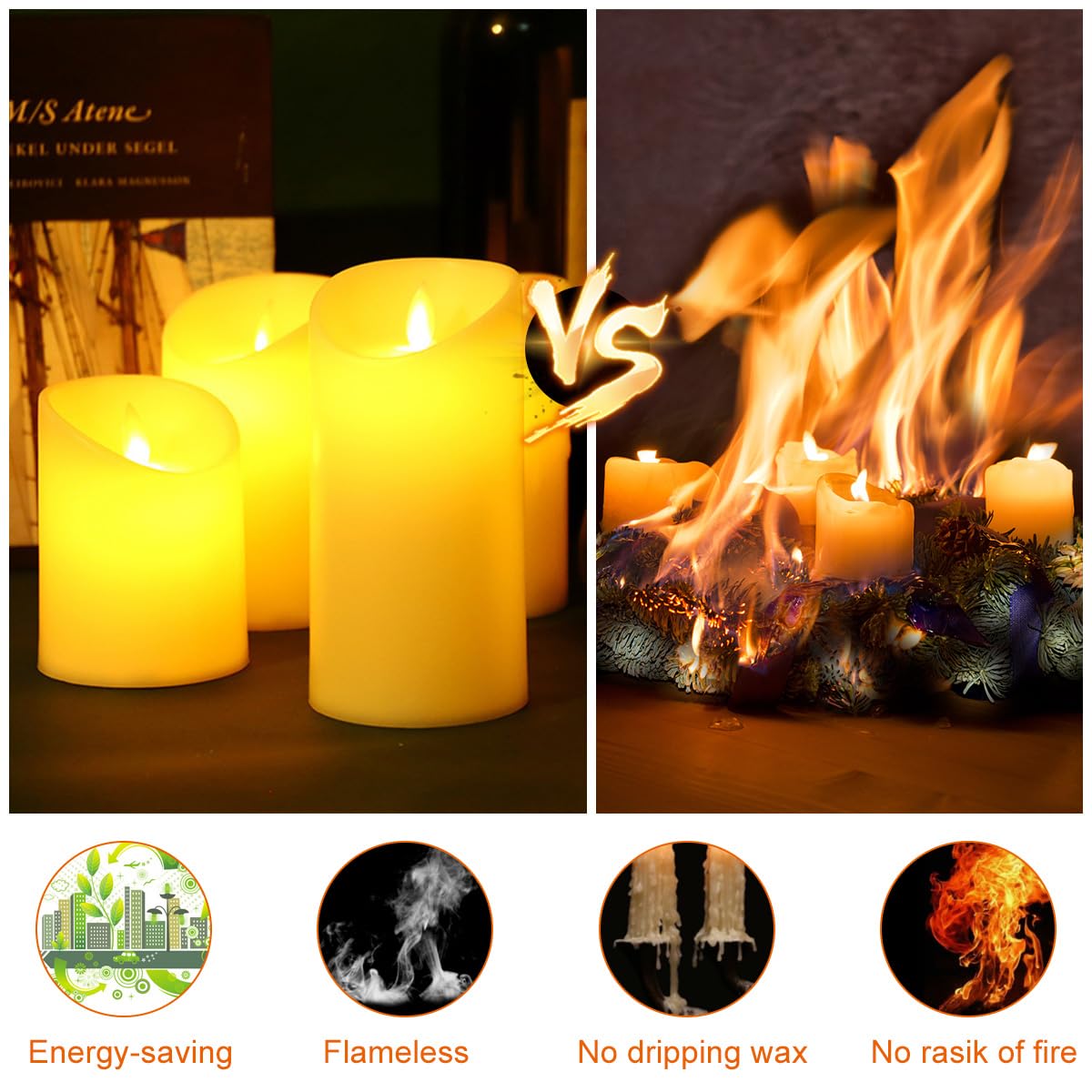 Candele Coniche Batteria Candele LED Affusolate Con Telecomando - Confezione Da 10 Con Timer Per Decorazione Casa E Feste Candele Decorative - Foto 6