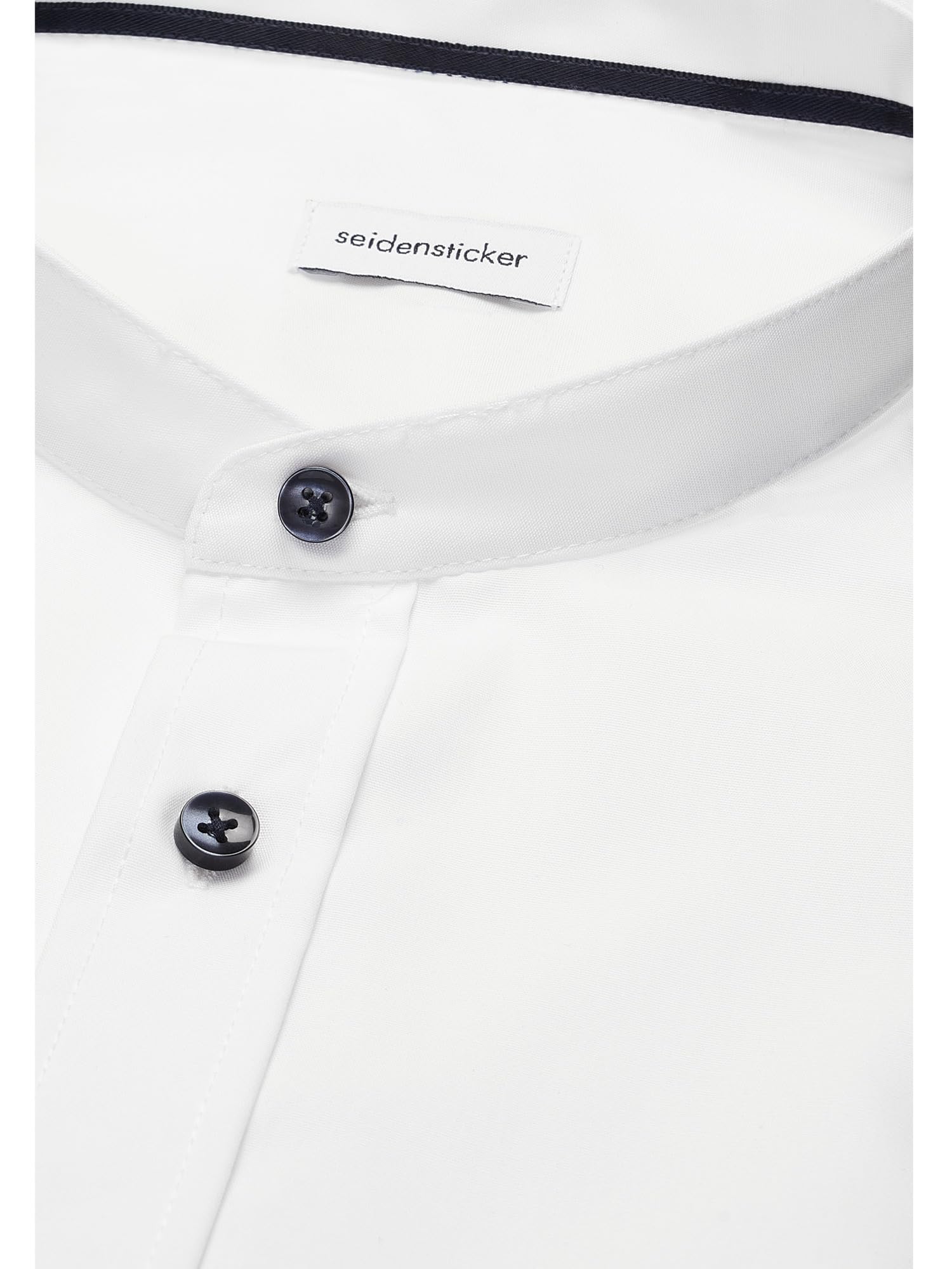 Seidensticker Herren Slim Langarm mit Stehkragen bügelfrei Businesshemd, Weiß (Weiß 1), 41