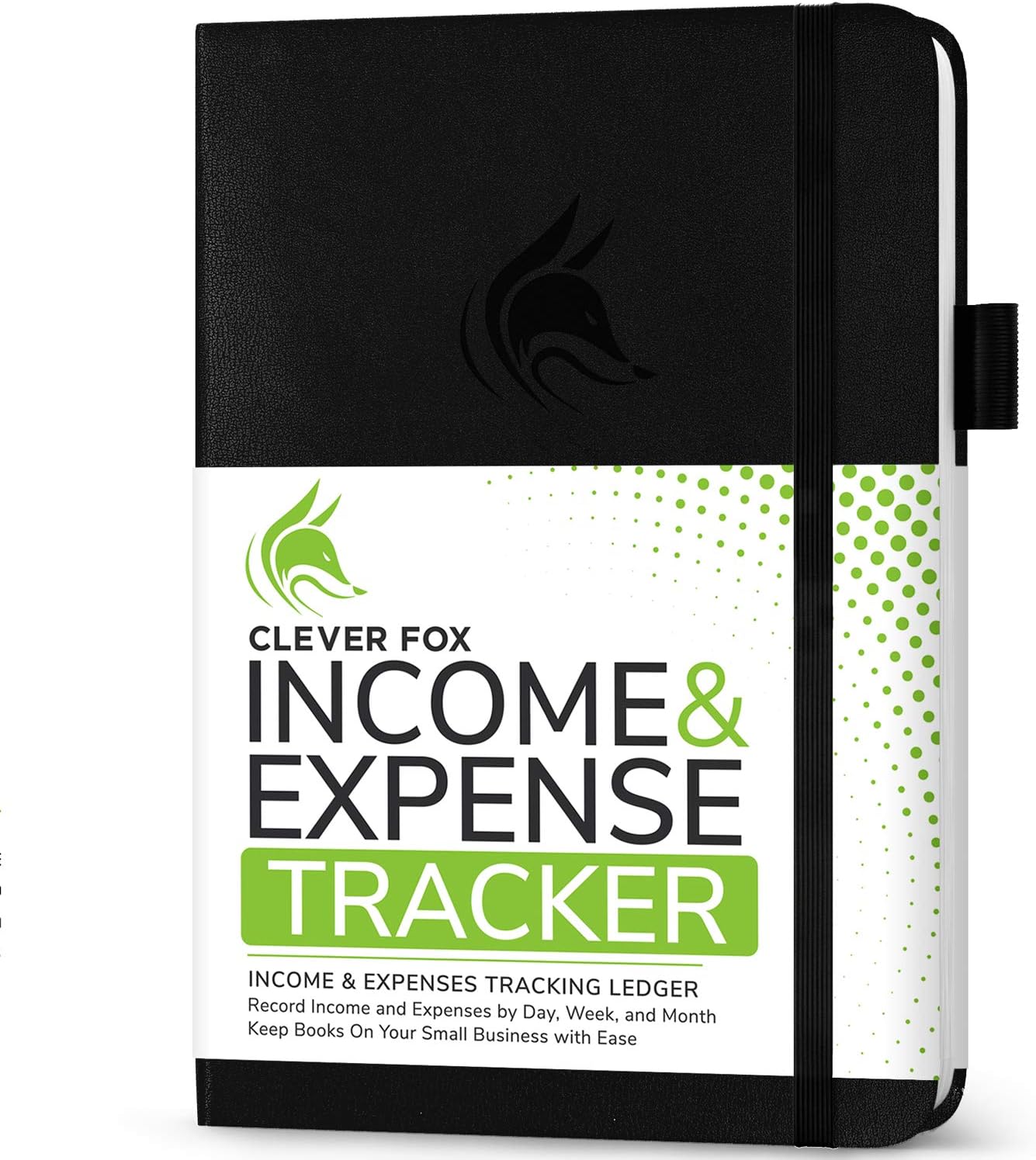 Clever Fox Income & Expense Tracker – Accounting & Bookkeeping Ledger Book for Small Business – Income & Expense Record Notebook with Receipt Pocket – Undated, A5, 5.8″ x 8.3″, Hardcover (Black) : Office Products