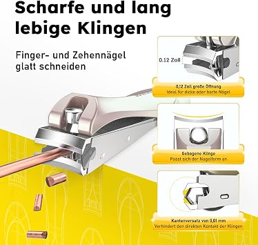 Premium Stainless Steel Nail Clippers Set for Fingernails and Toenails With nail file and nail catcher sharp blades for effortless nail cutting for men and women