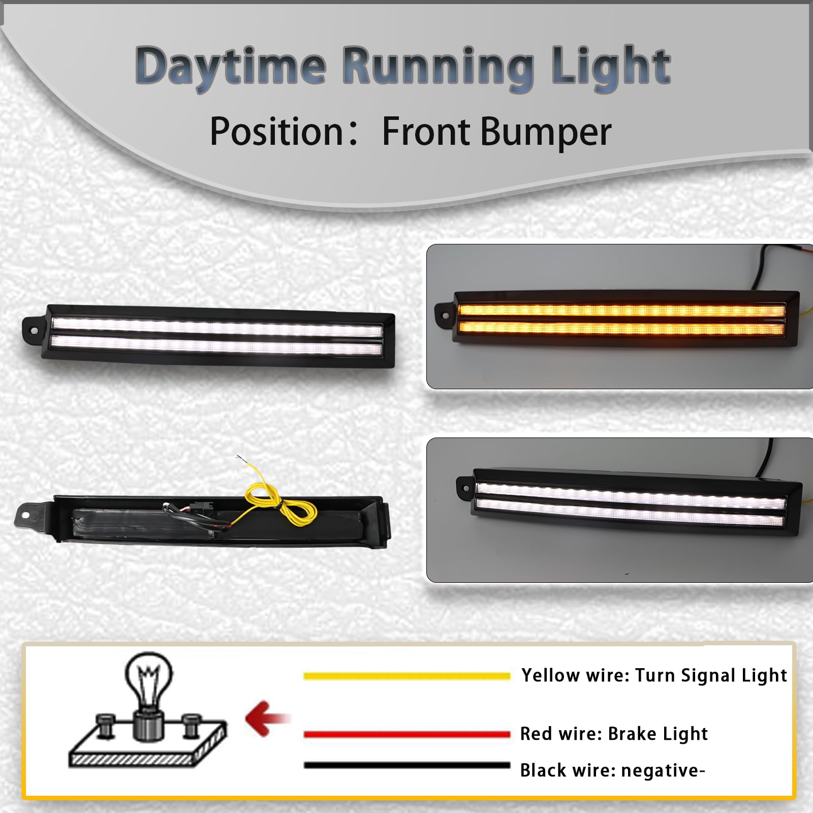 LED Front Side Marker Headlight Daytime Running Lamp Amber Sequential Turn Signal light Feature Compatible with Toyota 4Runner 1996-2002 Replacement Headlight Filler Molding Trim