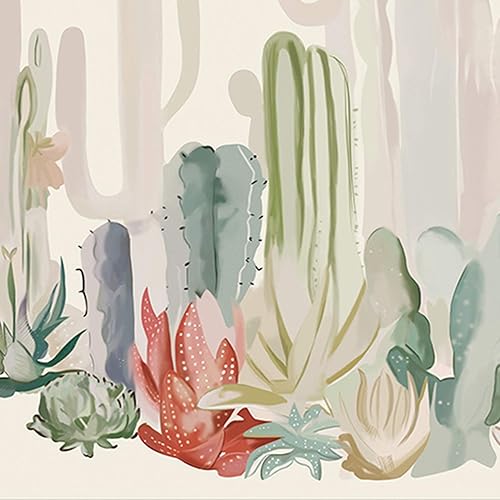 Miniatura 6 de Manicer Tapiz de cactus, coloridas plantas y hierbas, tapiz botánico para colgar en la pared, tapiz de paisajes naturales, tapiz con impresión