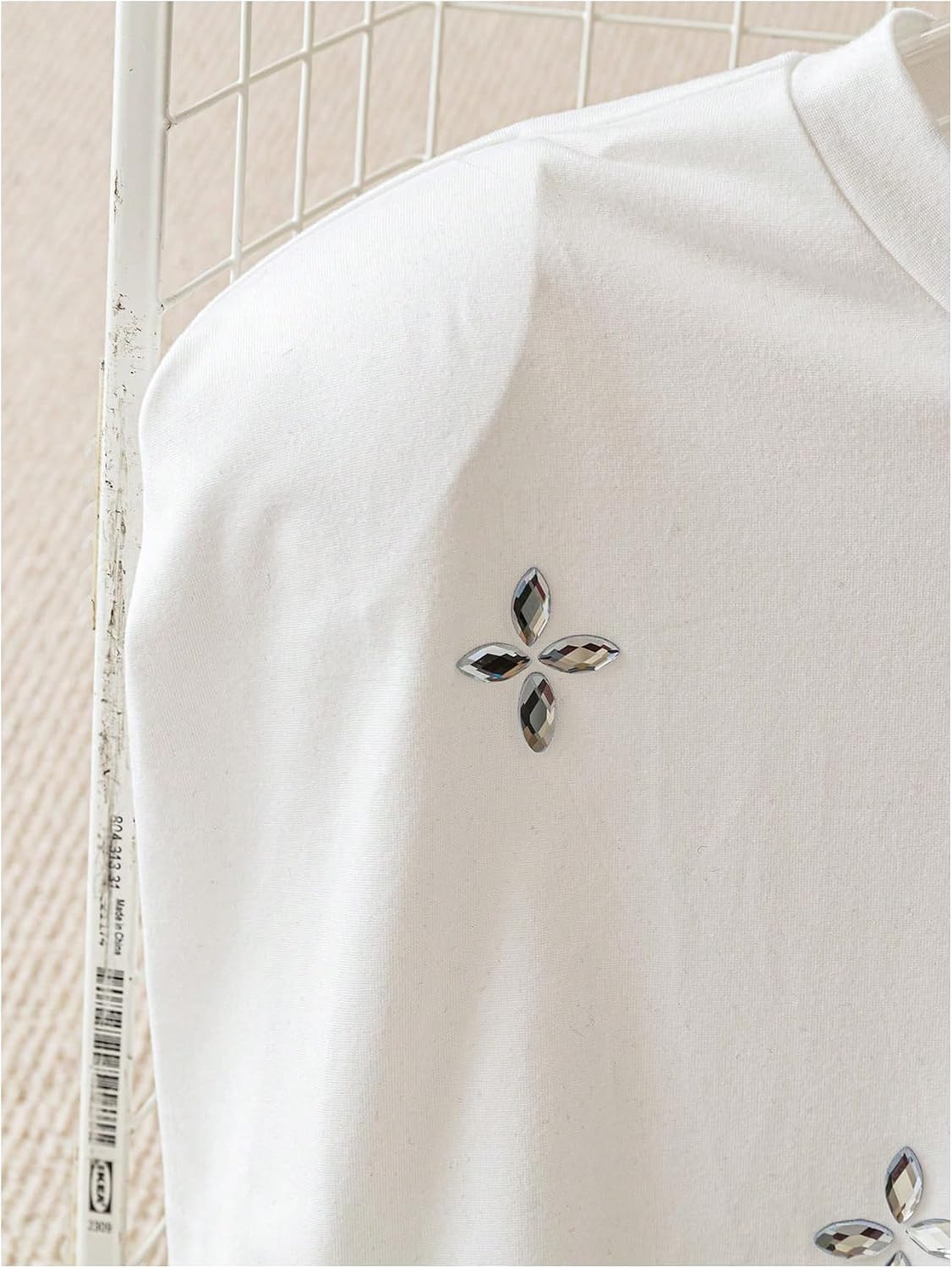 GORGLITTER Women's Pearl Beaded Top Blouses Casual Dressy Sleeveless Shoulder Pad Tee T-Shirt Going Out Outfits