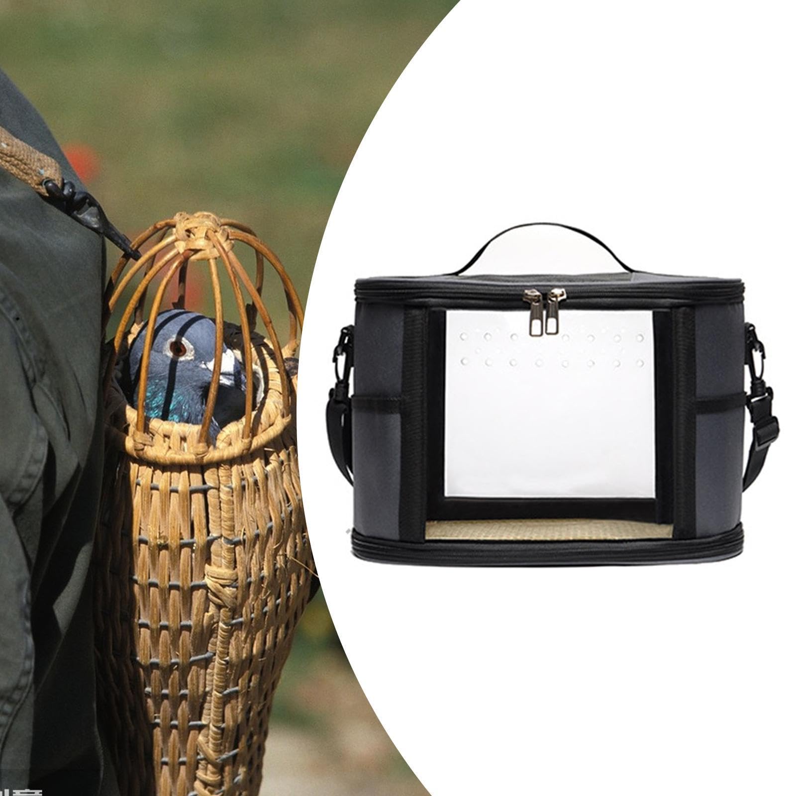 Bird Carrier Bag Bird Travel Cage Small Animal Carrier Guinea Pig Carrier for Budgies, Sugar, Glider Small Pets Lovebirds, Gray S