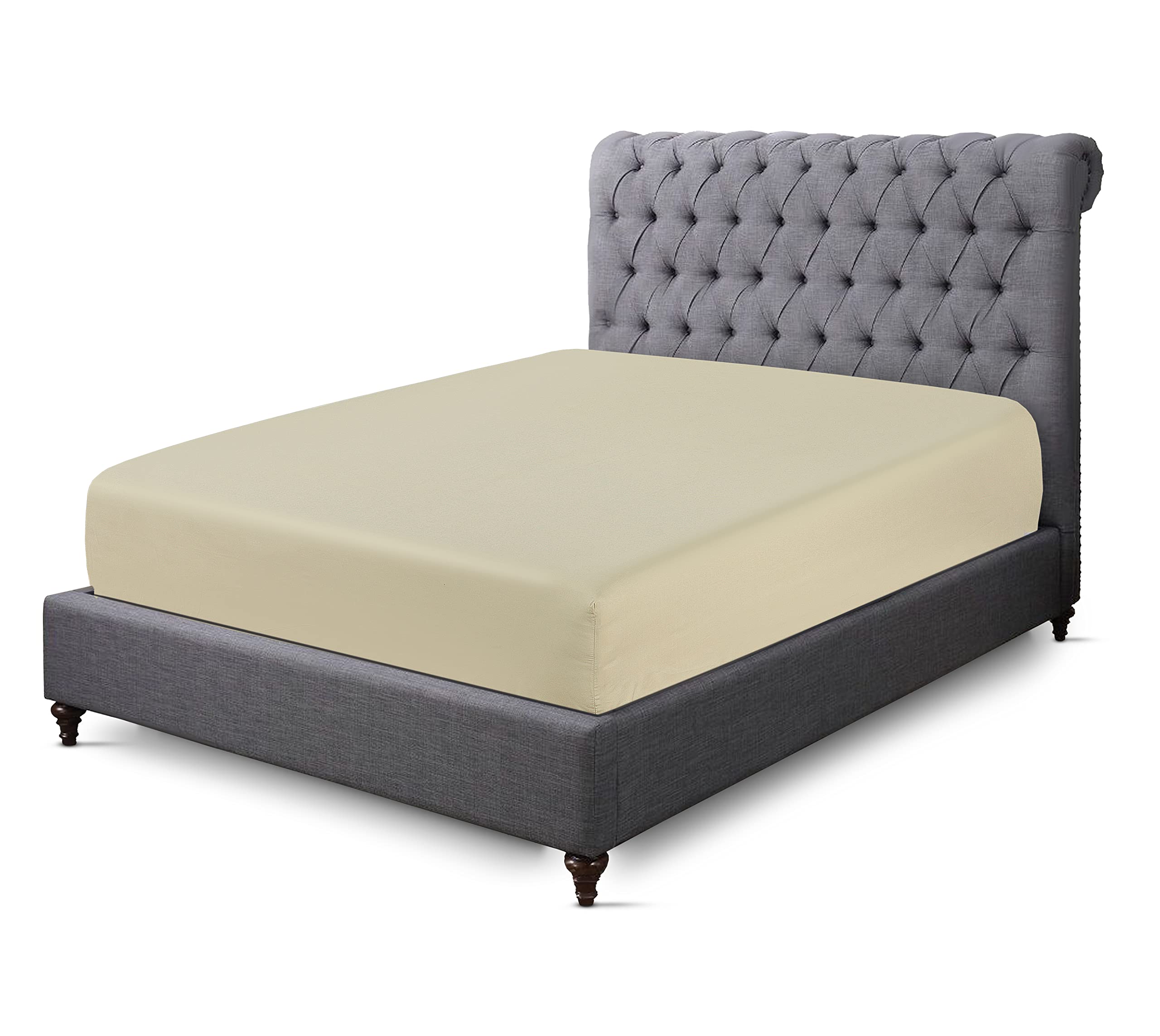 Sapphire Collection200 Thread Count 100% Egyptian Cotton Fitted Sheet (Single, Mocha)