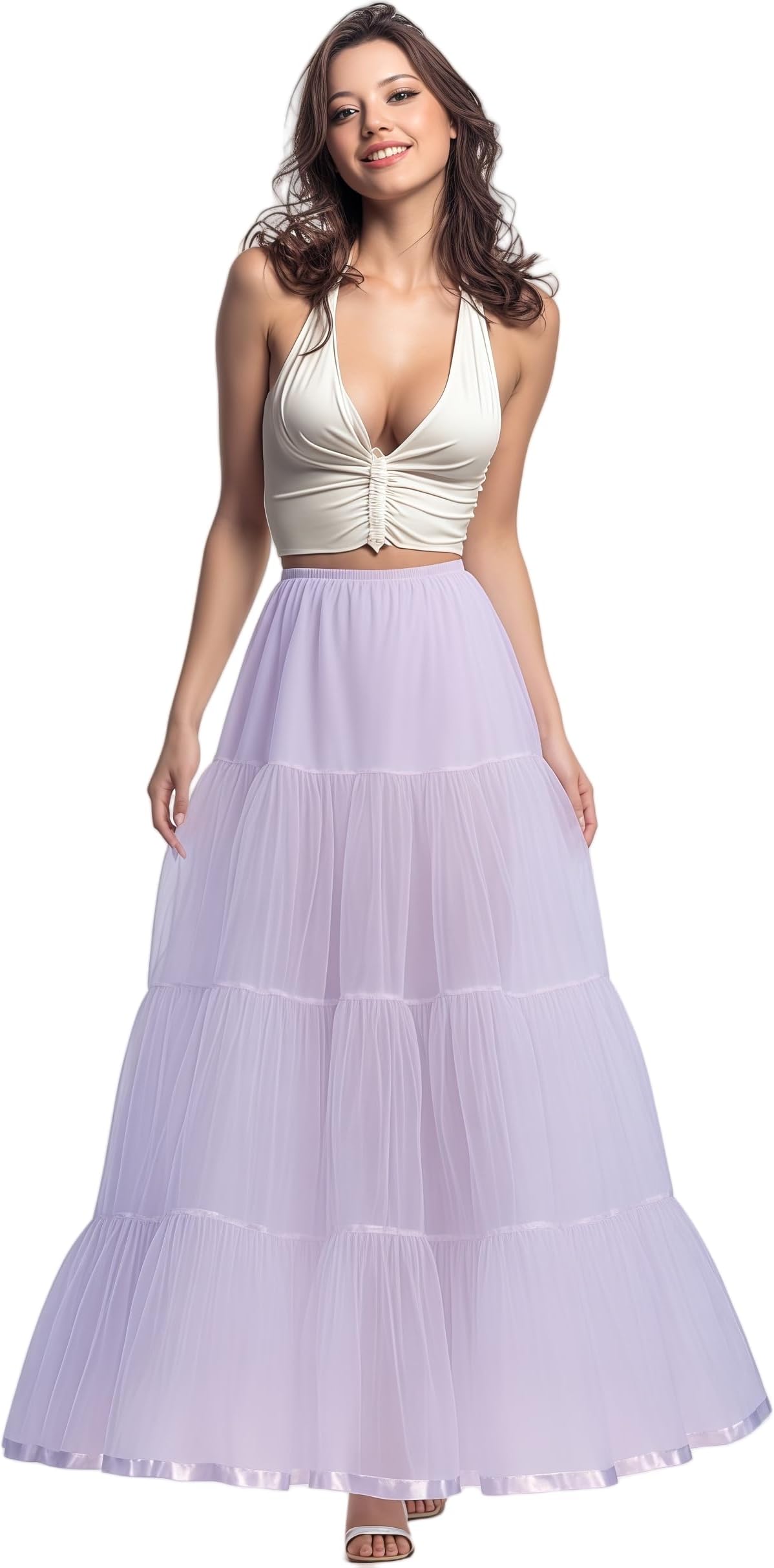 Long Petticoat Ankle Length Underskirt for Wedding Dress Full Length Crinoline Slip