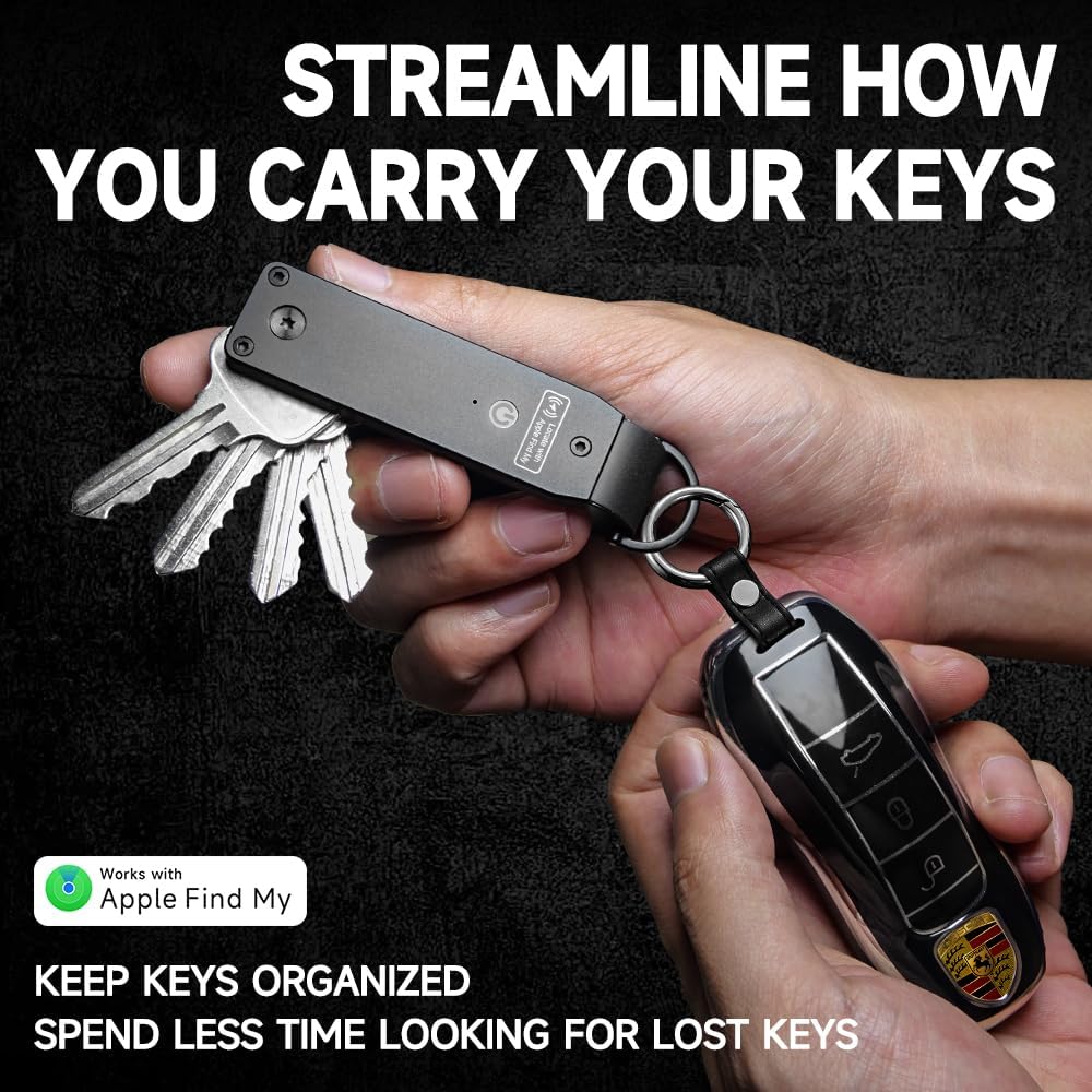 Key Organizer Men's Keychains with Smart Tracker, Key Finder, Compact Key Holder -Minimalist Key Case Metal Car Key Chain - Image 6