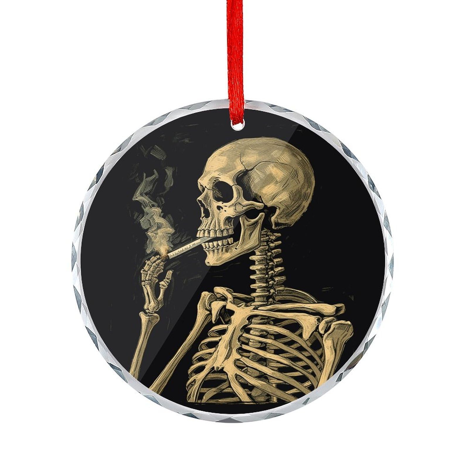 Btcowzrv Style Retro Skeleton Portrait Round Ornament Hanging Pendant Decor