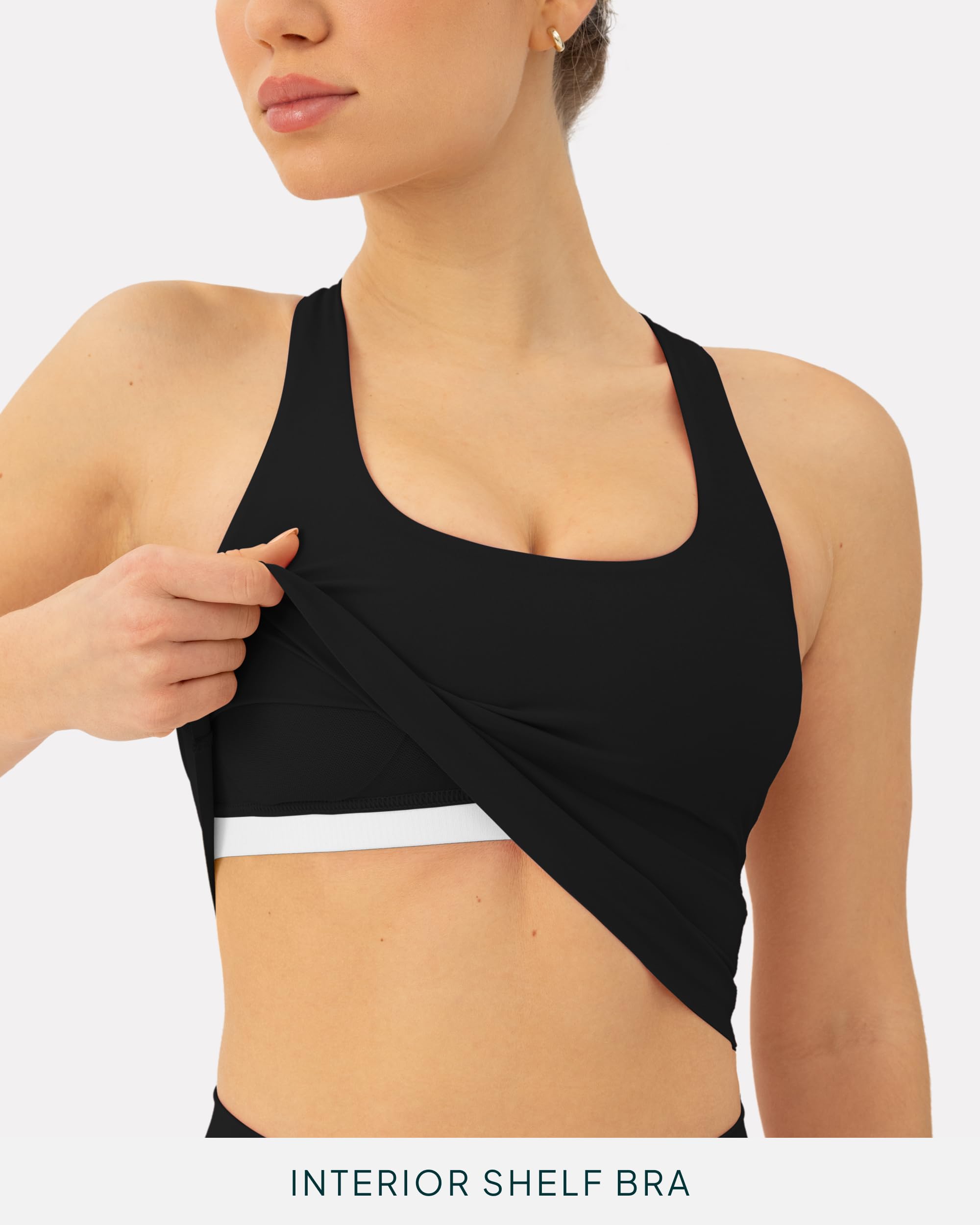 PAVOI ACTIVE HiPerform - Canottiera da allenamento da donna, reggiseno integrato, supporto medio, canotta atletica