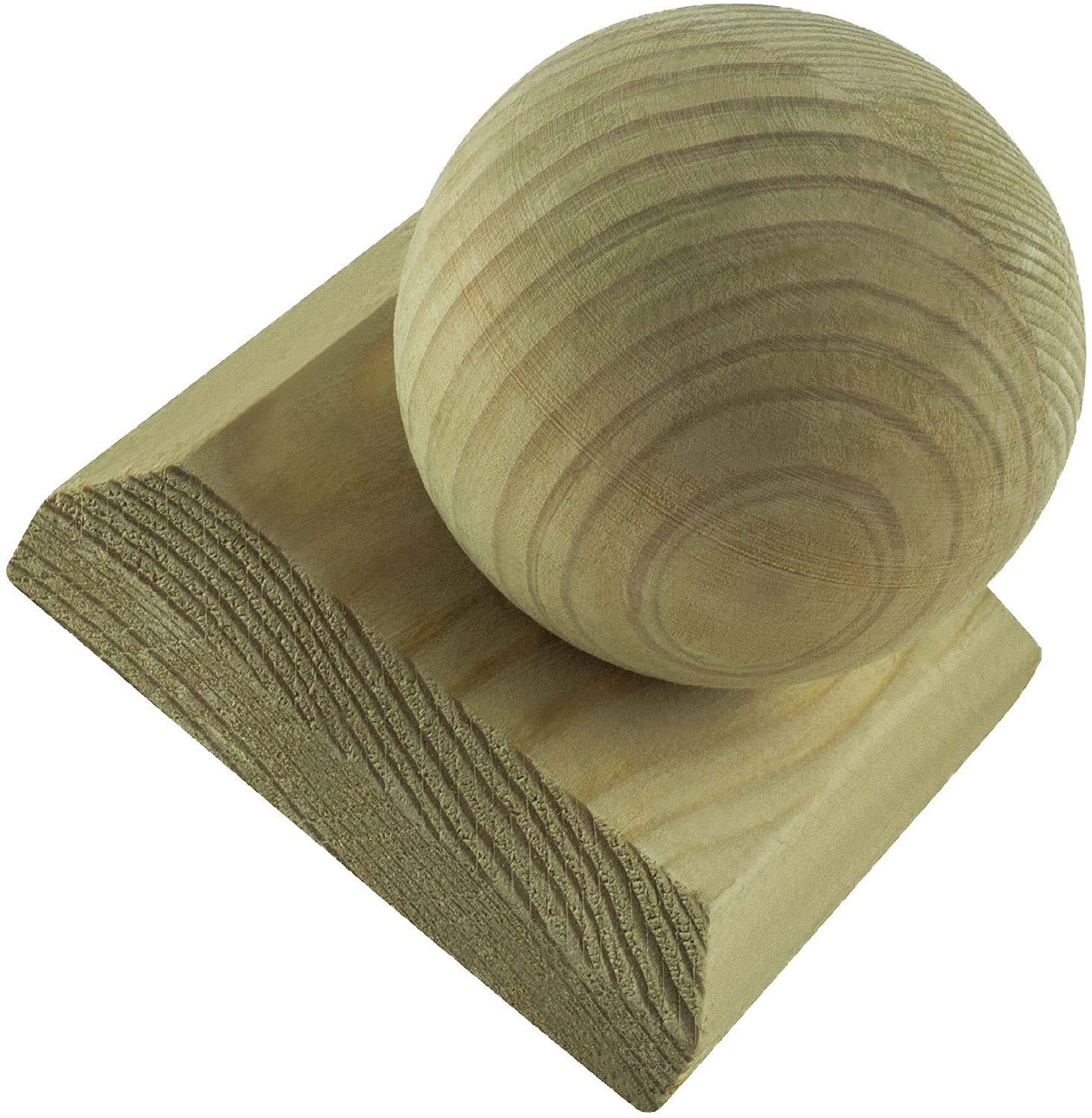 Pfostenkugel Aus Imprägniertem Leimholz – Für Zaunpfosten 9x9 Cm, Ø 80 Mm