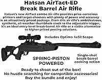 Vista 5 de Hatsan AirTact - Rifle de aire, negro con paquete de 100 blancos de papel Wearable4U y pellets de plomo