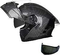 Vista 9 de Casco modular para motocicleta con diseño abatible, aprobado por el DOT con visera extra transparente, cascos de cara completa para motocicleta