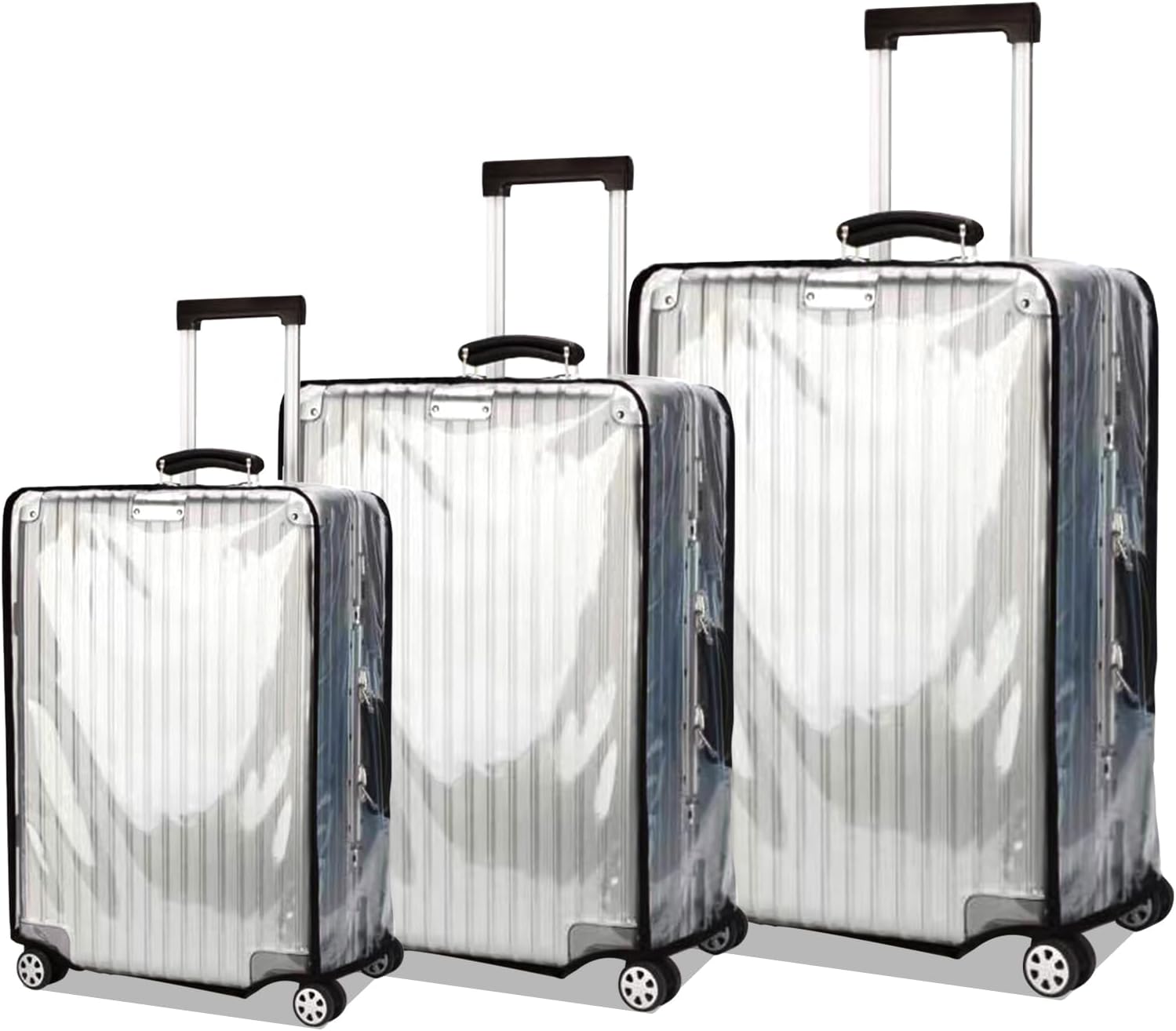 GigabitBest 3 Pieces Thicken Luggage Covers Clear Luggage