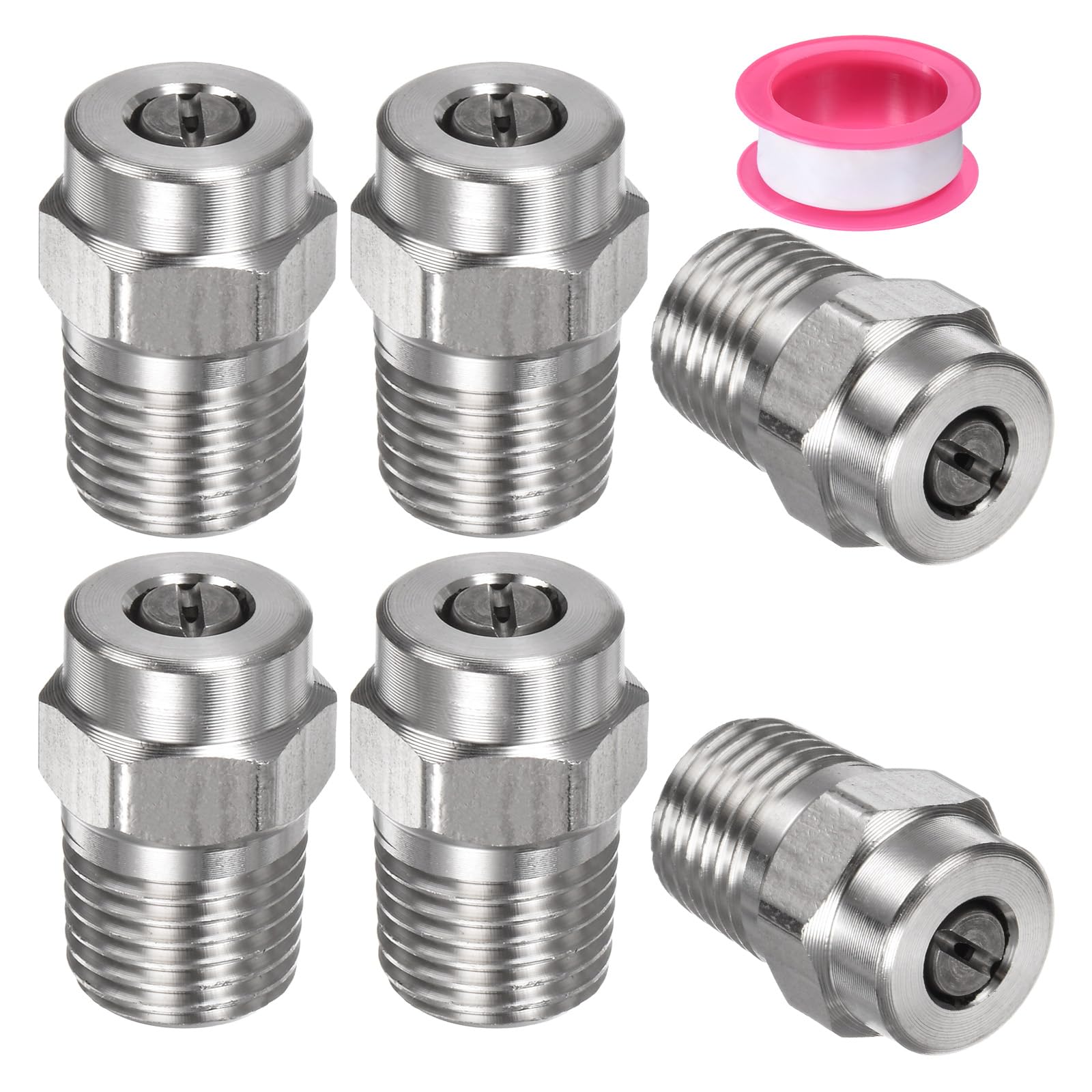 M METERXITY 6 Pack Surface Clean Tips, 45 Degree 1/4" NPT Male Pressure Washer Nozzles Cleaner Nozzle Replacement