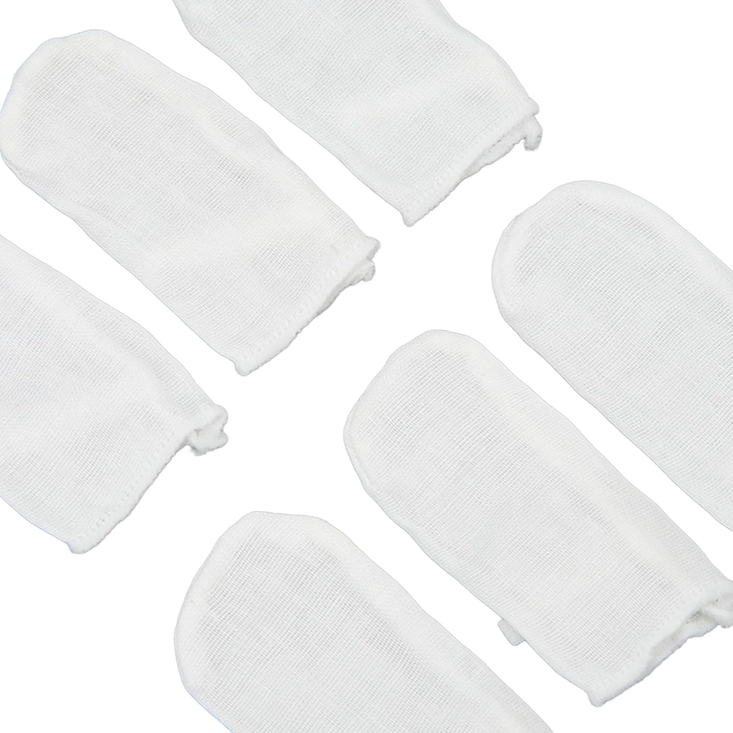 Brrnoo Baby Teeth Cleaning Gauze Finger Cover, 6pcs Baby Teeth Soft Gauze Infant Finger Clean Oral Toothbrush, Milk Removal Soft Ring Buckle Oral Tongue Cleaner
