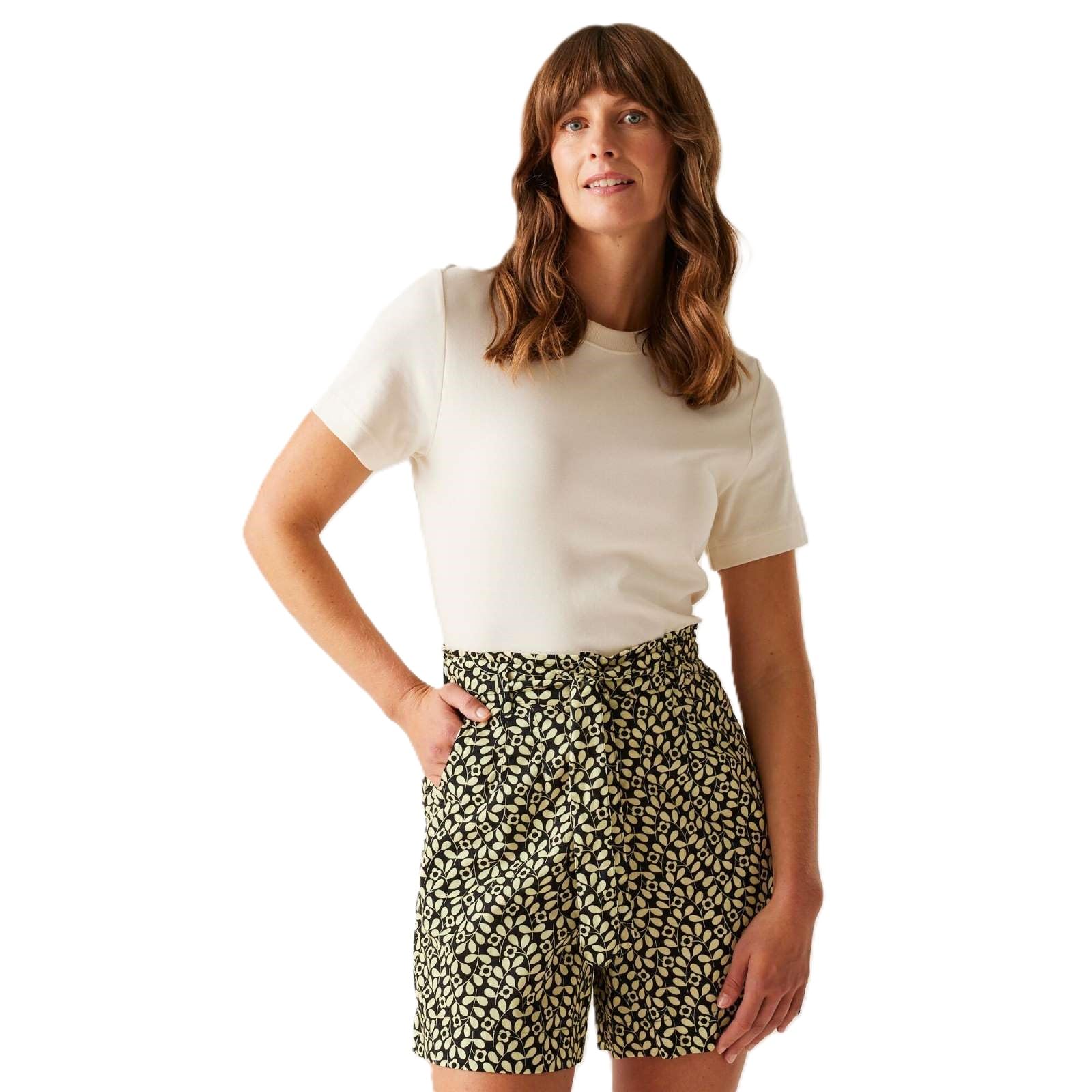 Regatta Womens Orla Kiely Summer II Shorts - Jasmine Flower Black - 12