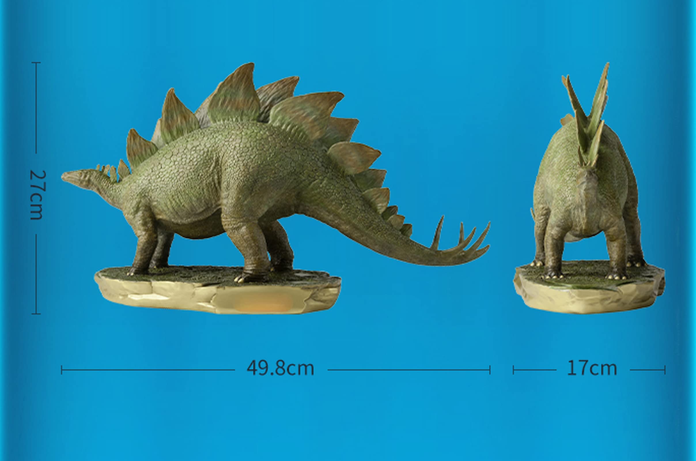 Mosiężna figurka dinozaura dekoracja stołu, jurajski posąg stegozaura, biuro gabinet dekoracyjny ornament, brązowy model zwierzęcy rzeźba dziecięcy piaskowy stół dekoracja